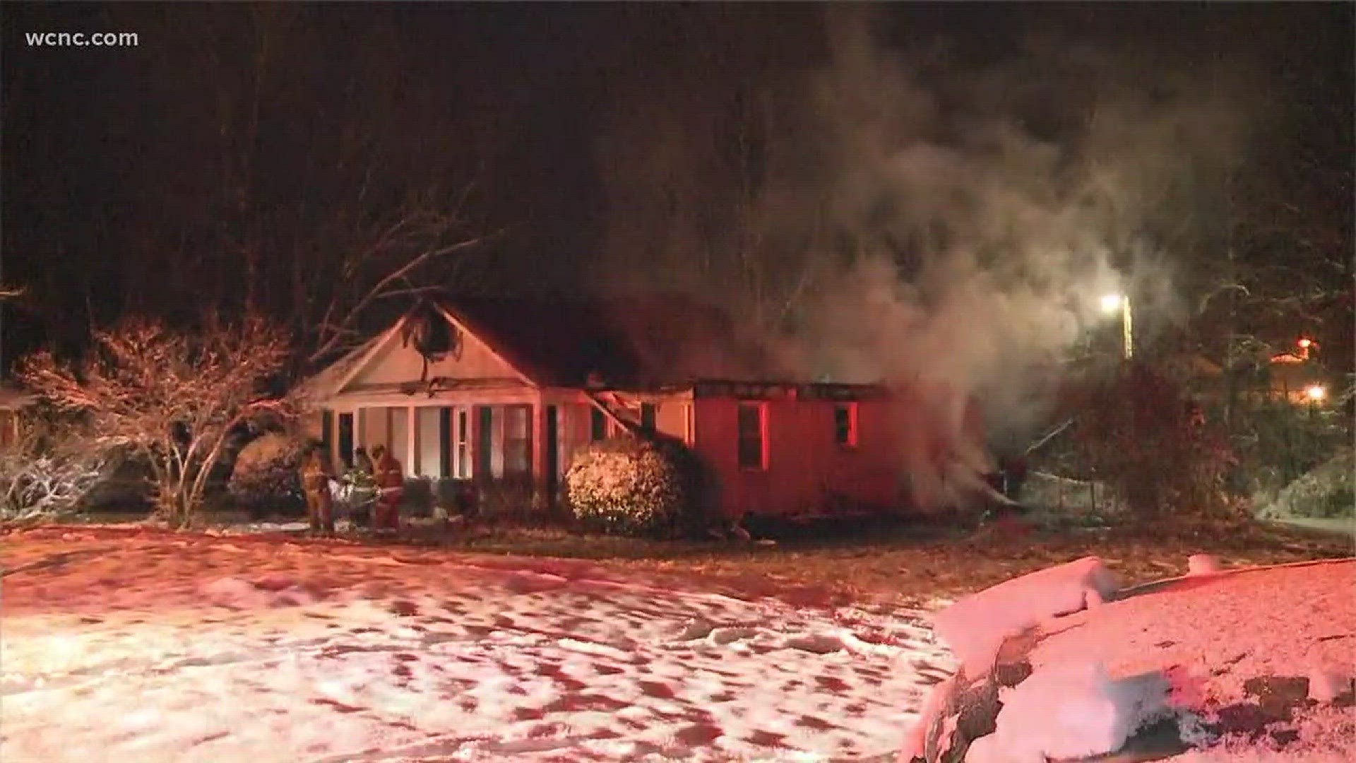 Charlotte firefighters responded to a house fire in northeast Charlotte early Thursday.