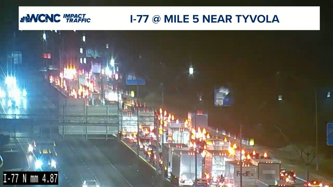 Car crash closes all lanes on I-77S in west Charlotte, causing major backup Traffic behind Nations Ford Road is at a standstill. Authorities are guiding drivers to a detour.