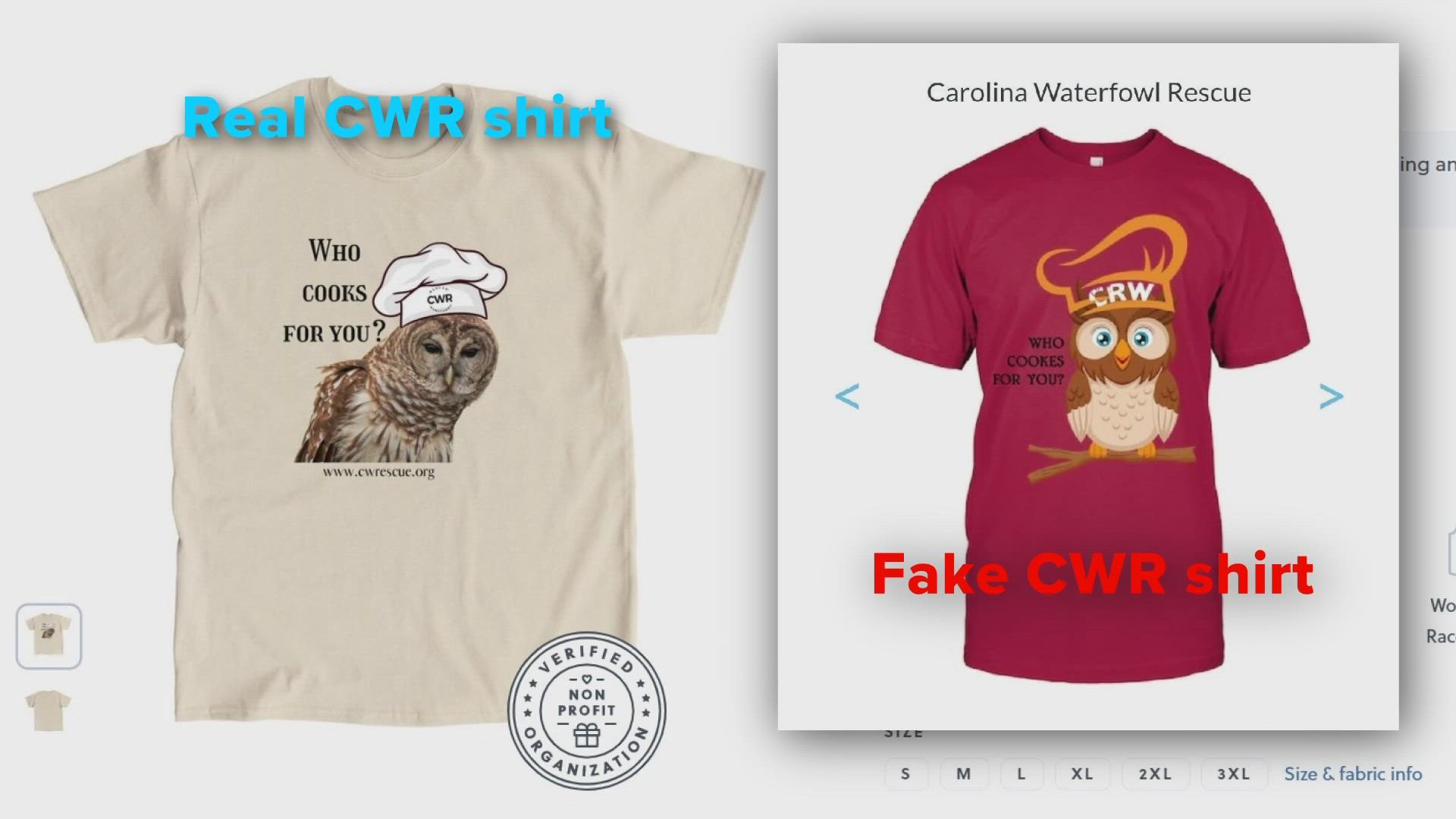 A fake online store is diverting real money away from Carolina Waterfowl Rescue.