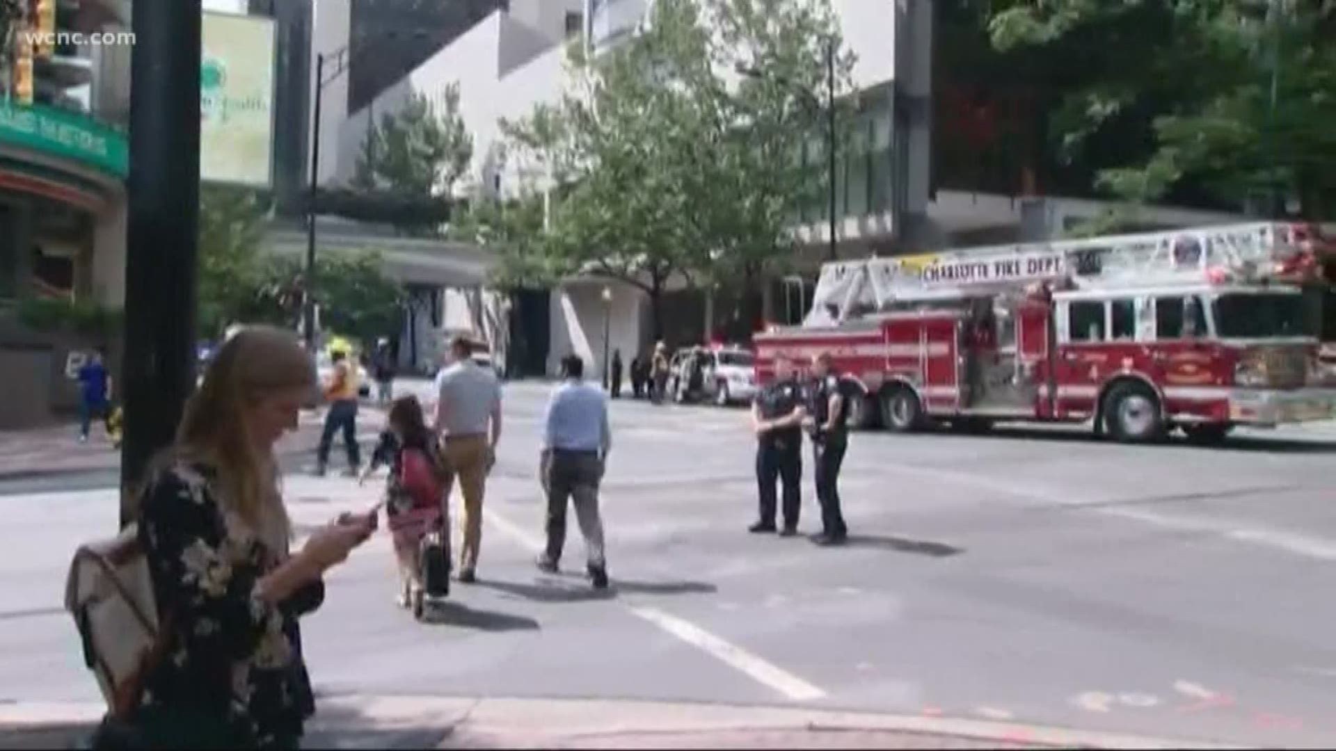 Emergency crews responded to a call of a natural gas leak in uptown Charlotte Thursday afternoon.