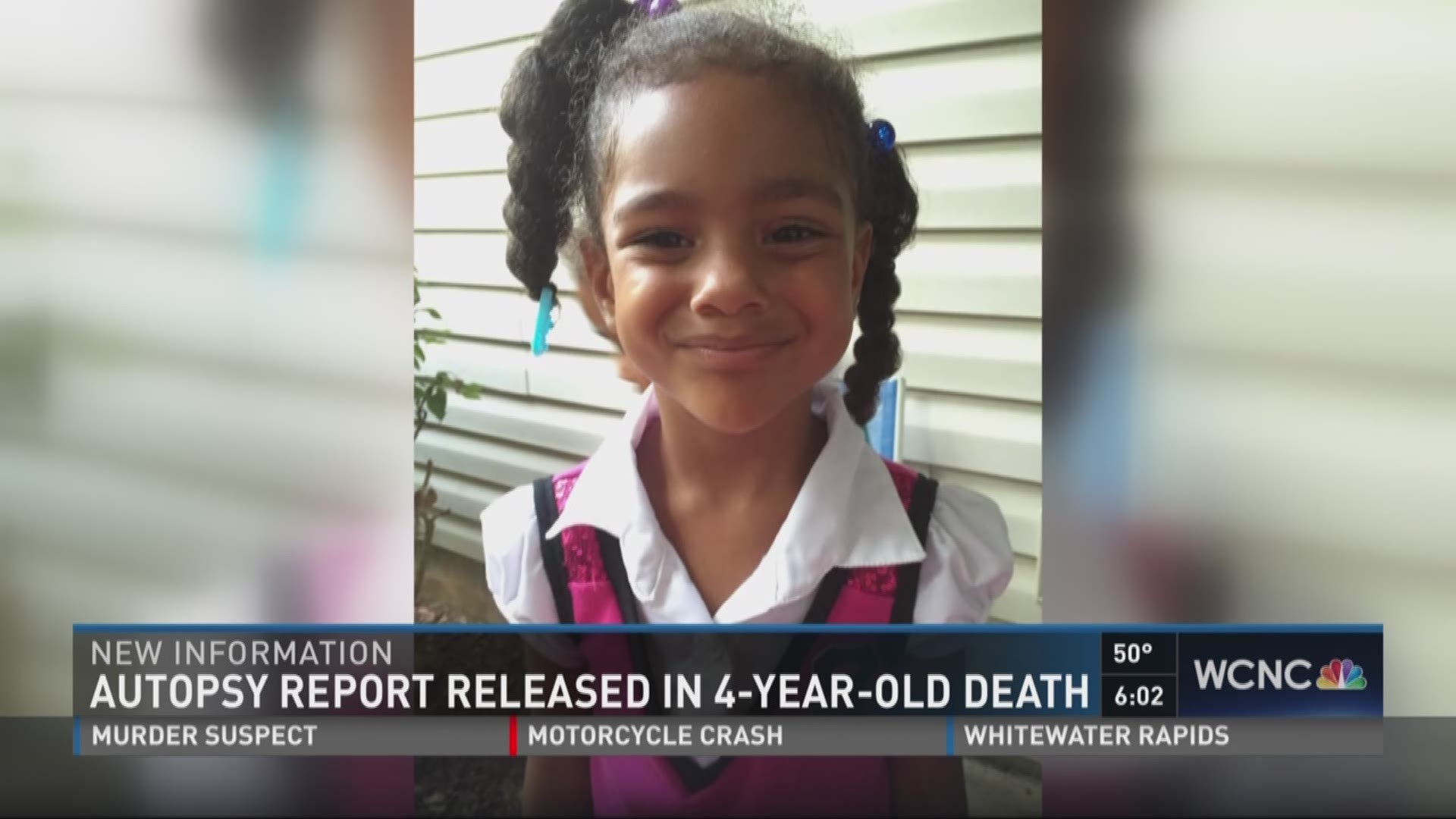 A 4-year-old girl who was killed on Christmas Eve died from blunt force injuries, according to an autopsy report released Friday.