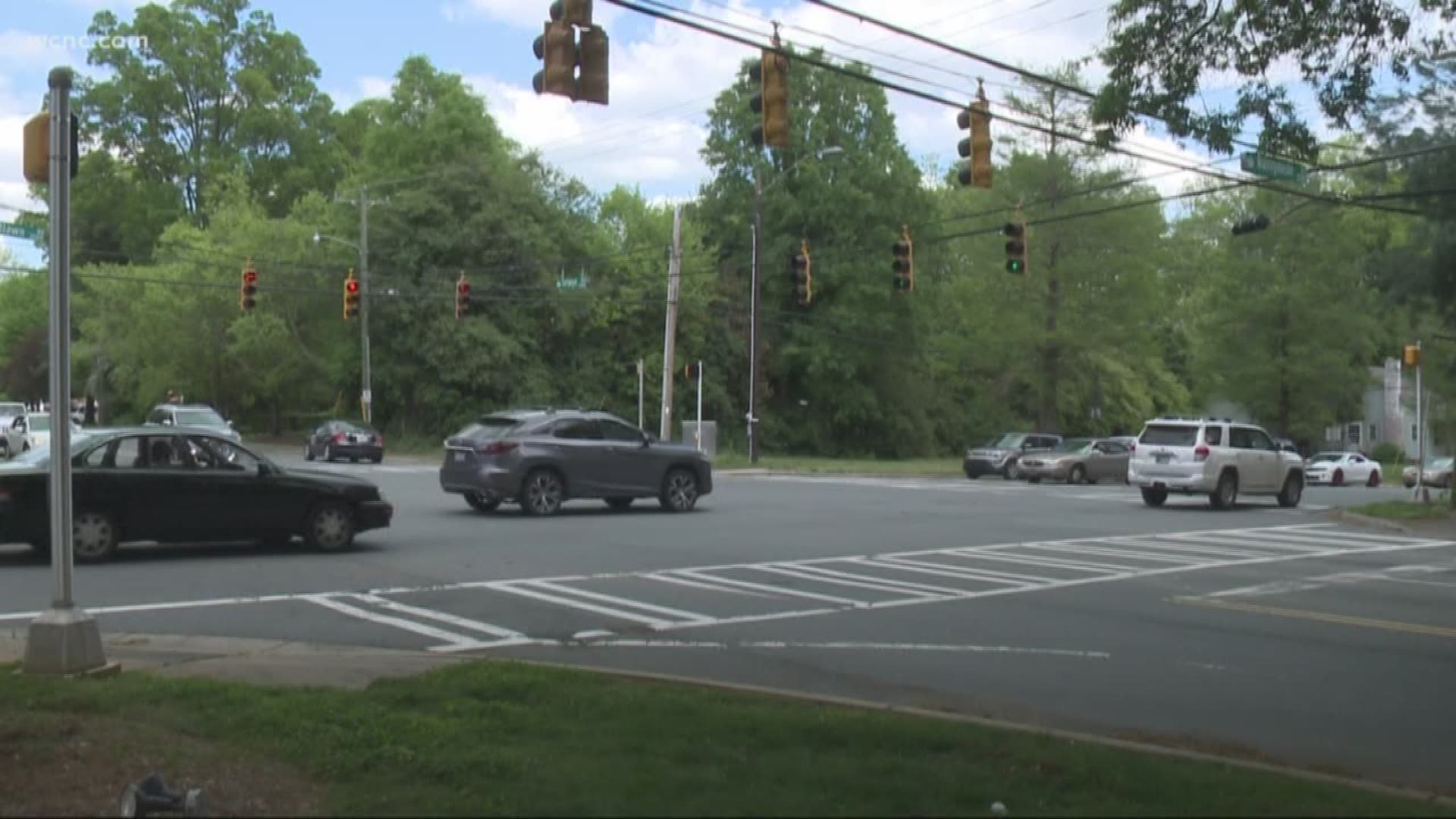 McCrory says he was slowing down to stop at this intersection of Selwyn and Runnymeade Lane for a pedestrian when a man recognized him, and smash his car with a large stick.