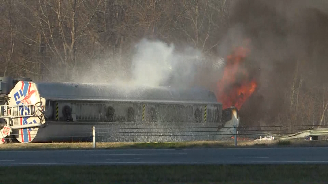 Overturn Tanker Truck Bursts Into Flames In Lincoln County 5330
