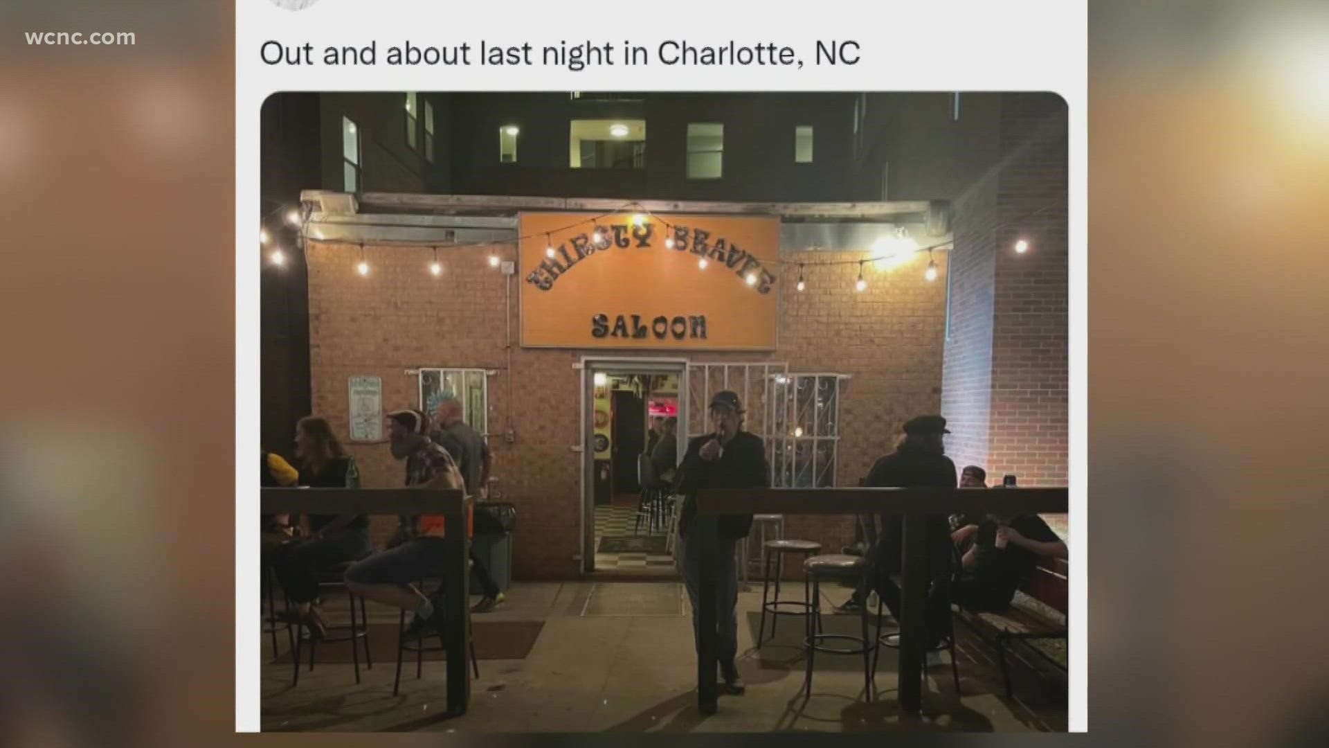 The band's frontman Mick Jagger was spotted at a famed Charlotte dive bar on Thursday.