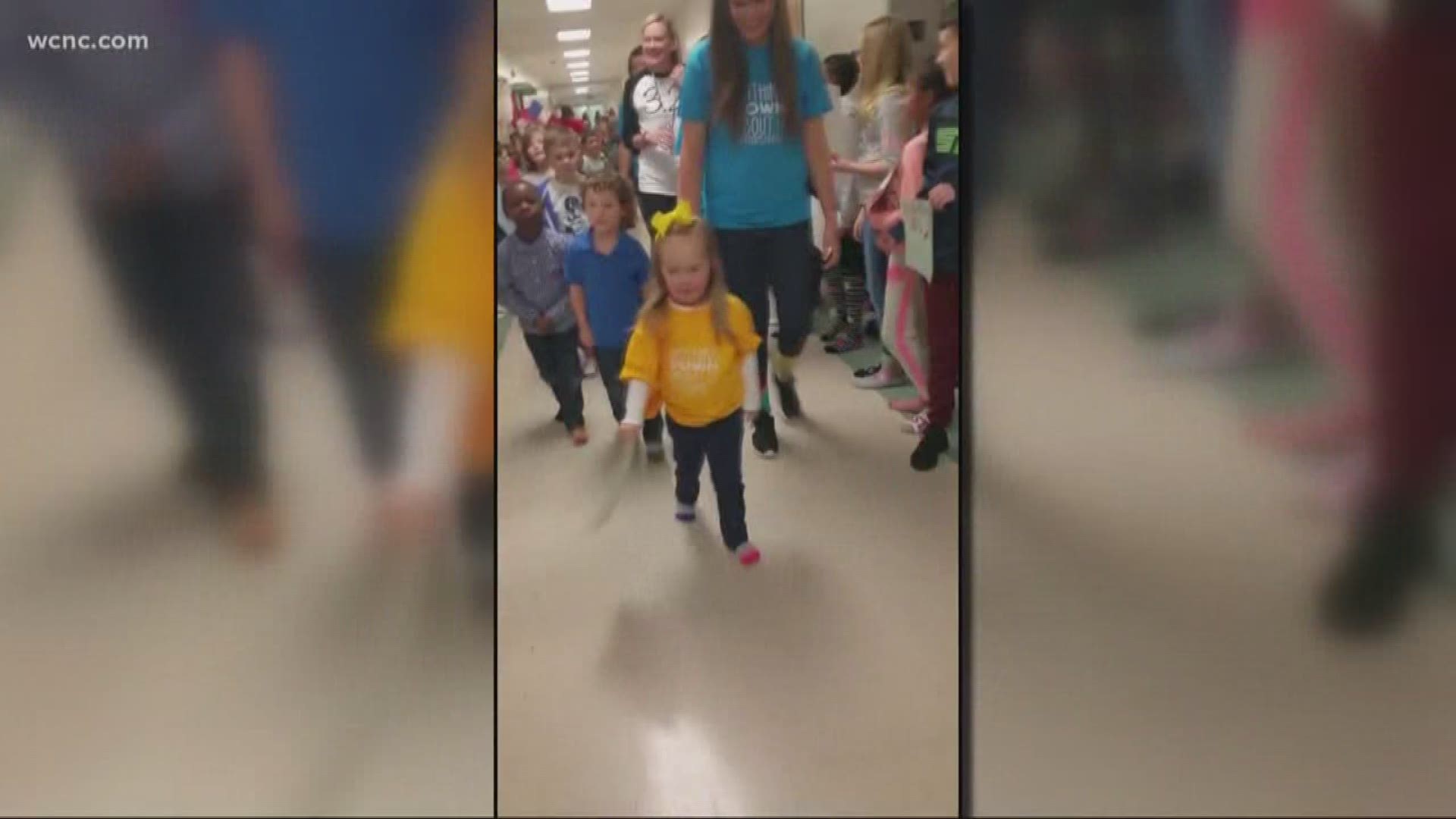 A school wide parade just for her