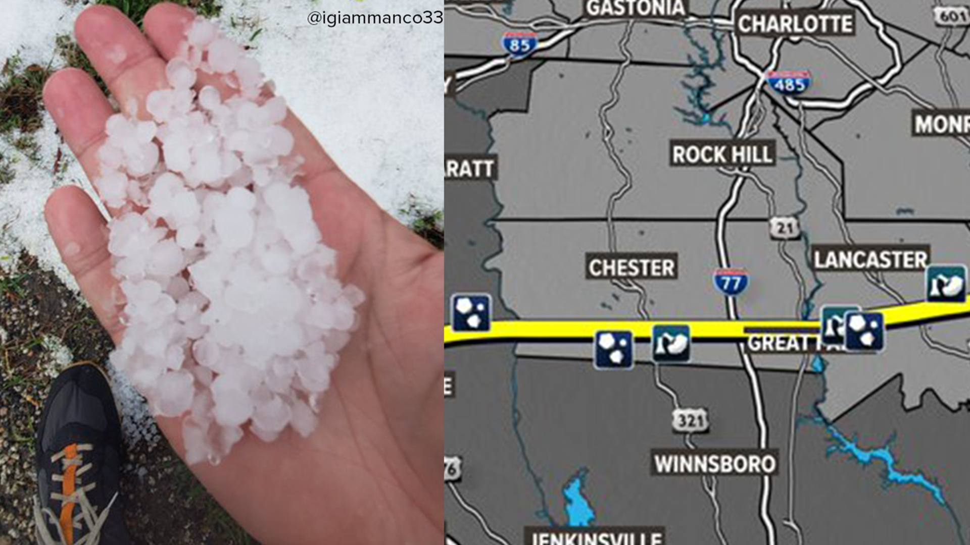 Thursday severe weather drops hail the size of golf balls | wcnc.com