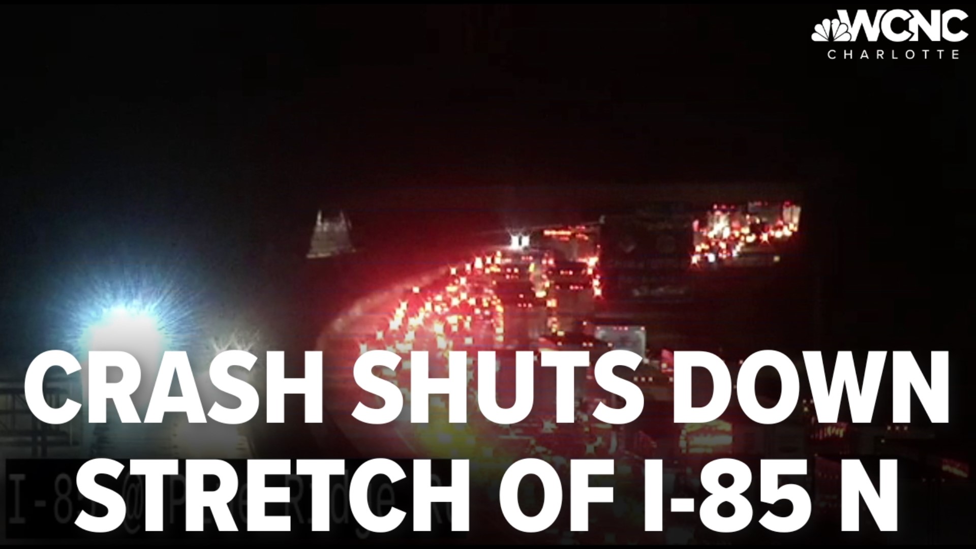 A stretch of I-85 northbound was closed after a crash Monday night. All lanes were shut down before Exit 68, for NC 152.