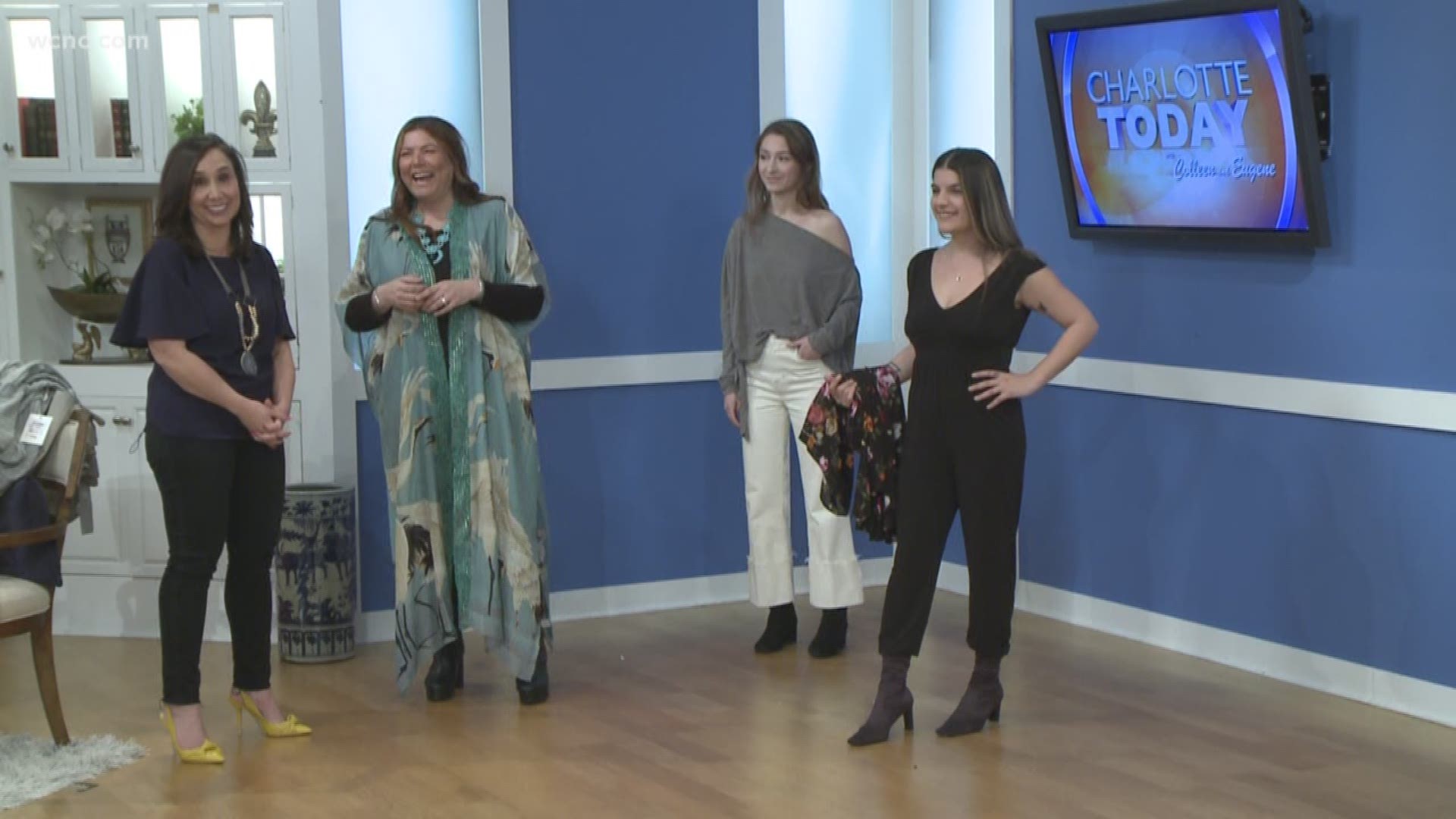 Stylist Tracy Sanchez from Summer Bird Boutique shows how we can layer up to dress for the cold mornings and warm afternoons but still look fashionable.