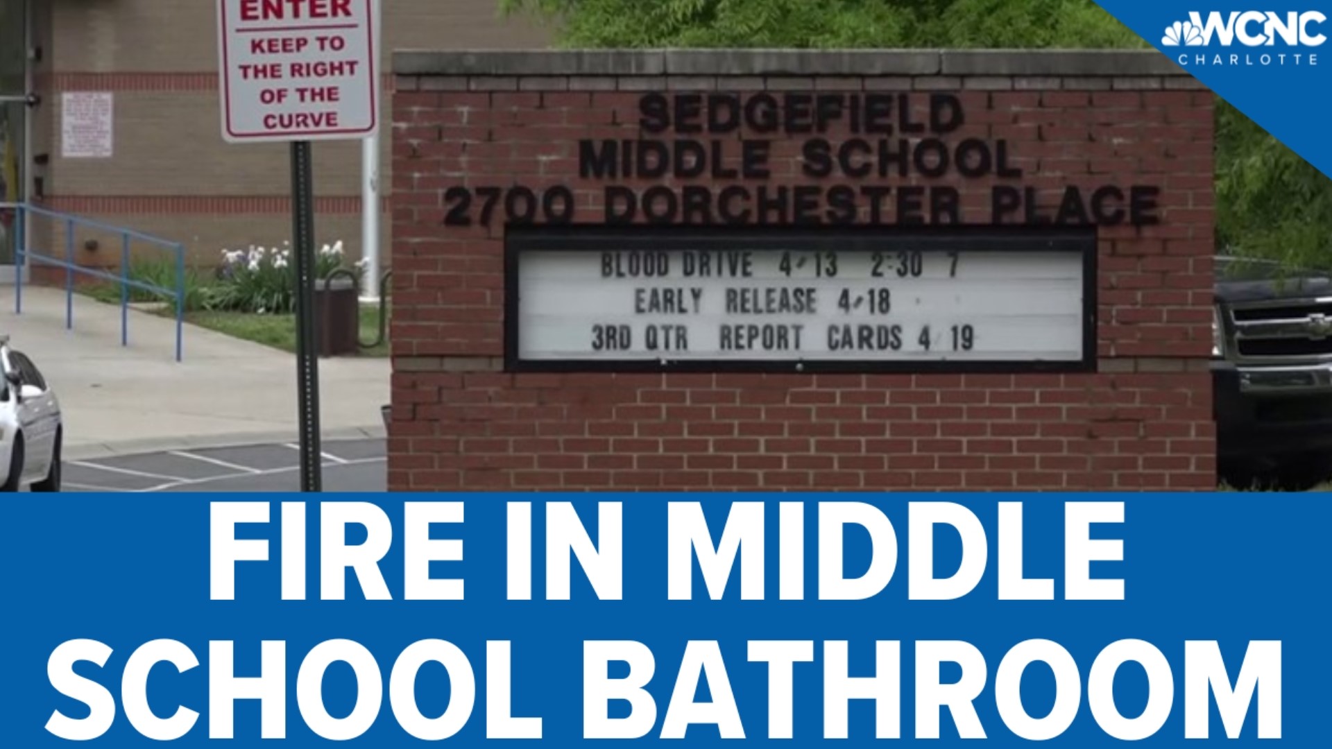 Sedgefield Middle School was evacuated Tuesday morning when a toilet paper roll was lit on fire, Charlotte Fire Department officials said.