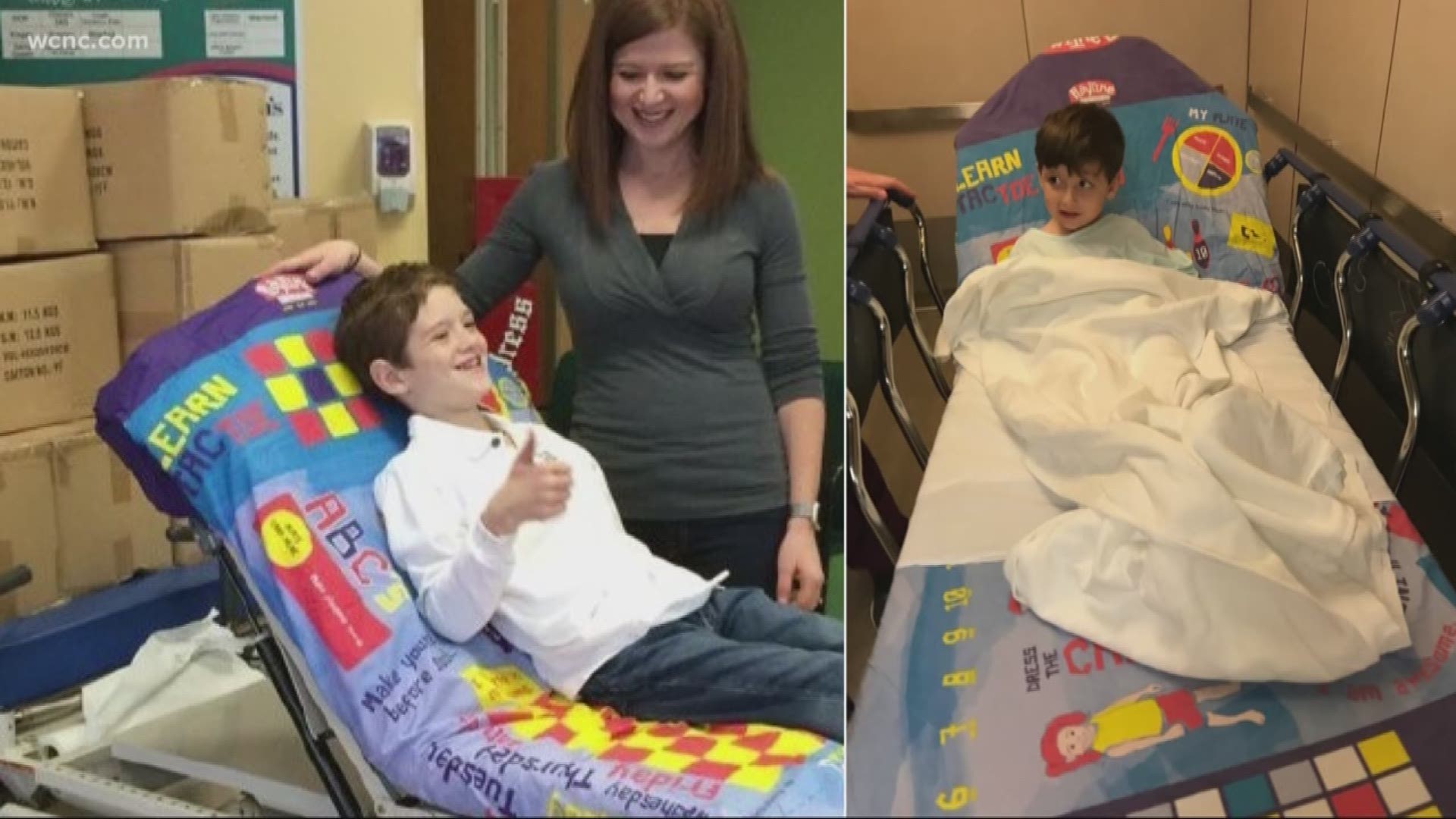 Kevin Gaitlin had the idea for play therapy sheets after visiting a friend's son in the hospital. The sheets help to preoccupy, learn and entertain children.
