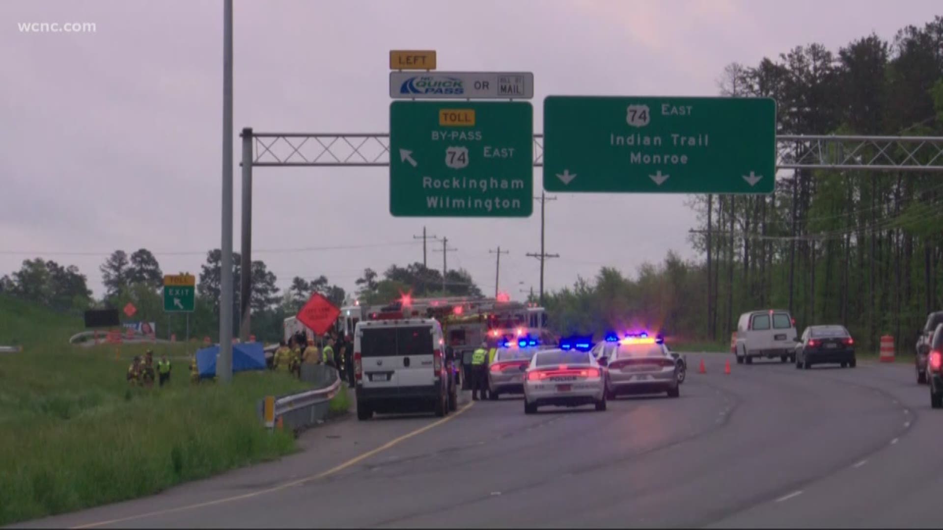 The crash happened on highway 74 in Stallings, near the Monroe bypass exit towards Rockingham.