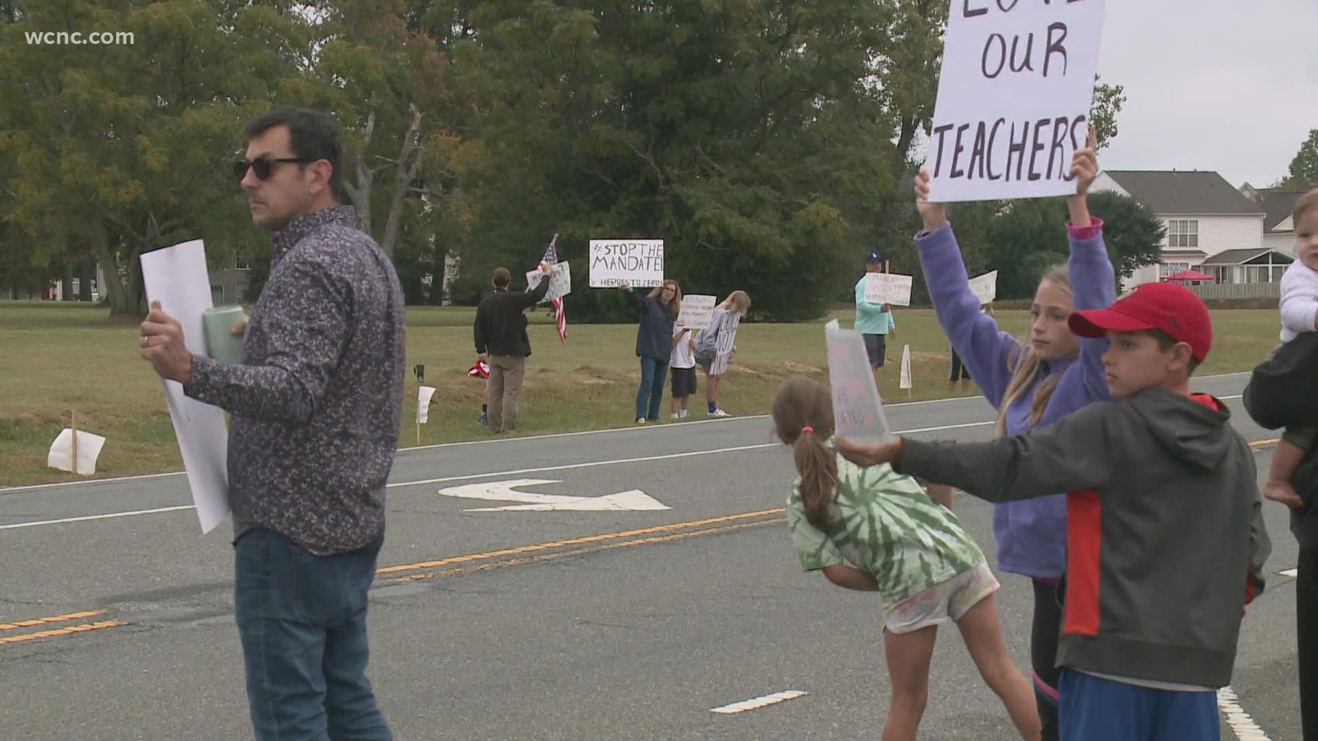 WCNC obtained an email sent to a teacher that protested outside the school, stating the employee didn't properly inform school officials they wouldn't be at work.