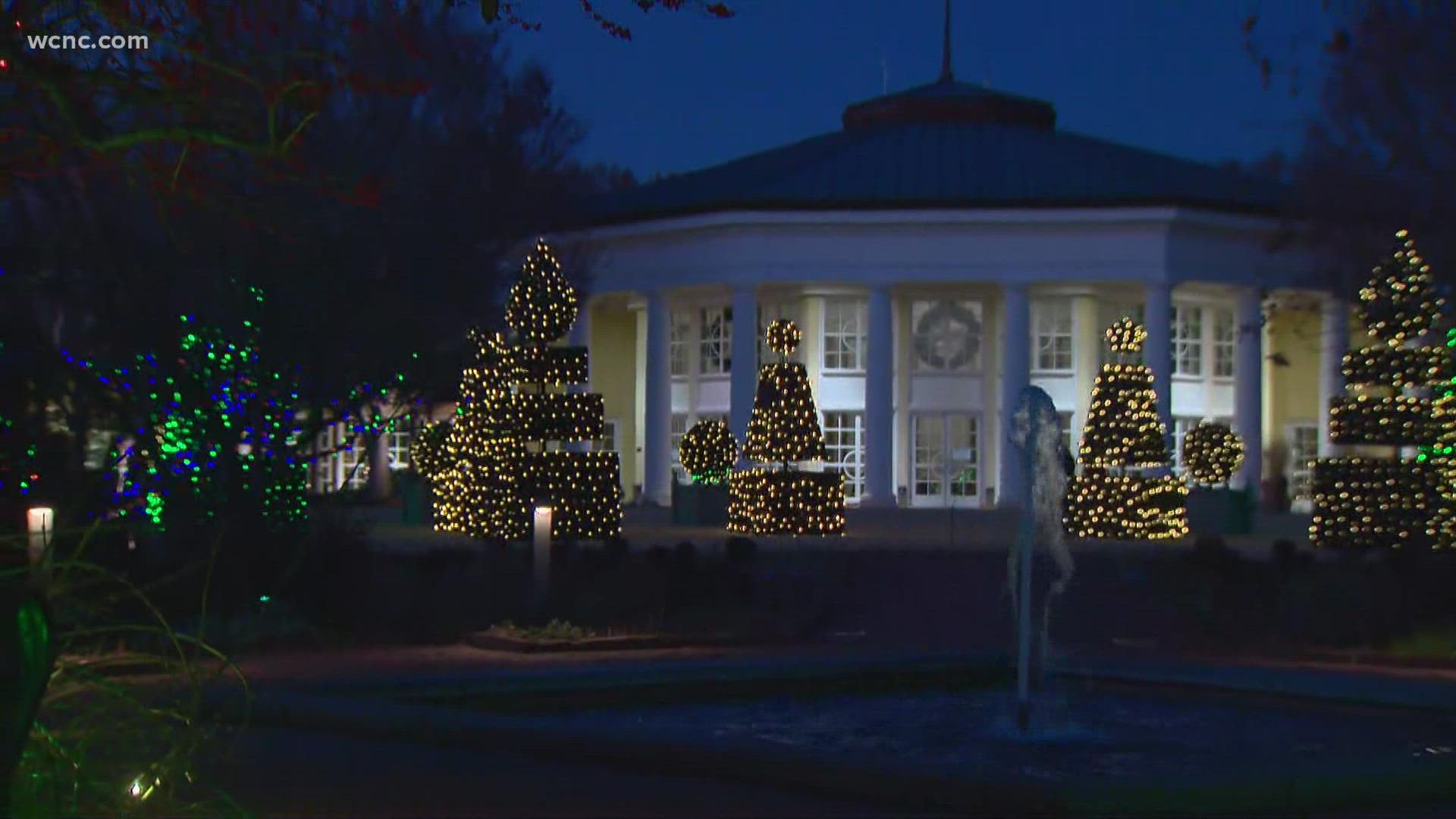 The Gaston County garden is decked out and lit up for the holidays through Jan. 5.