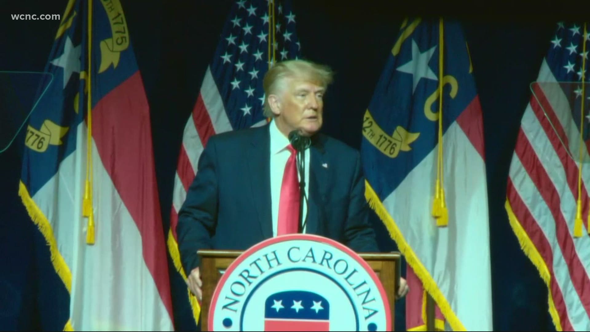 Former President Donald Trump speaks at NCGOP convention