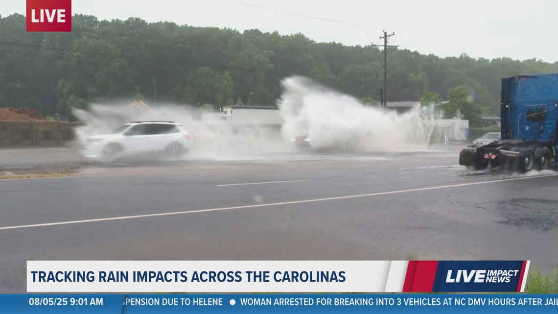Heavy Rains Cause Flooding, Traffic Disruptions Across Charlotte Region