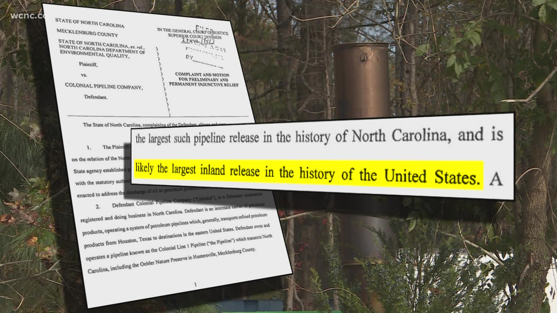 NC regulators say they still don't know how much petroleum leaked from a section of the Colonial Pipeline in Huntersville.