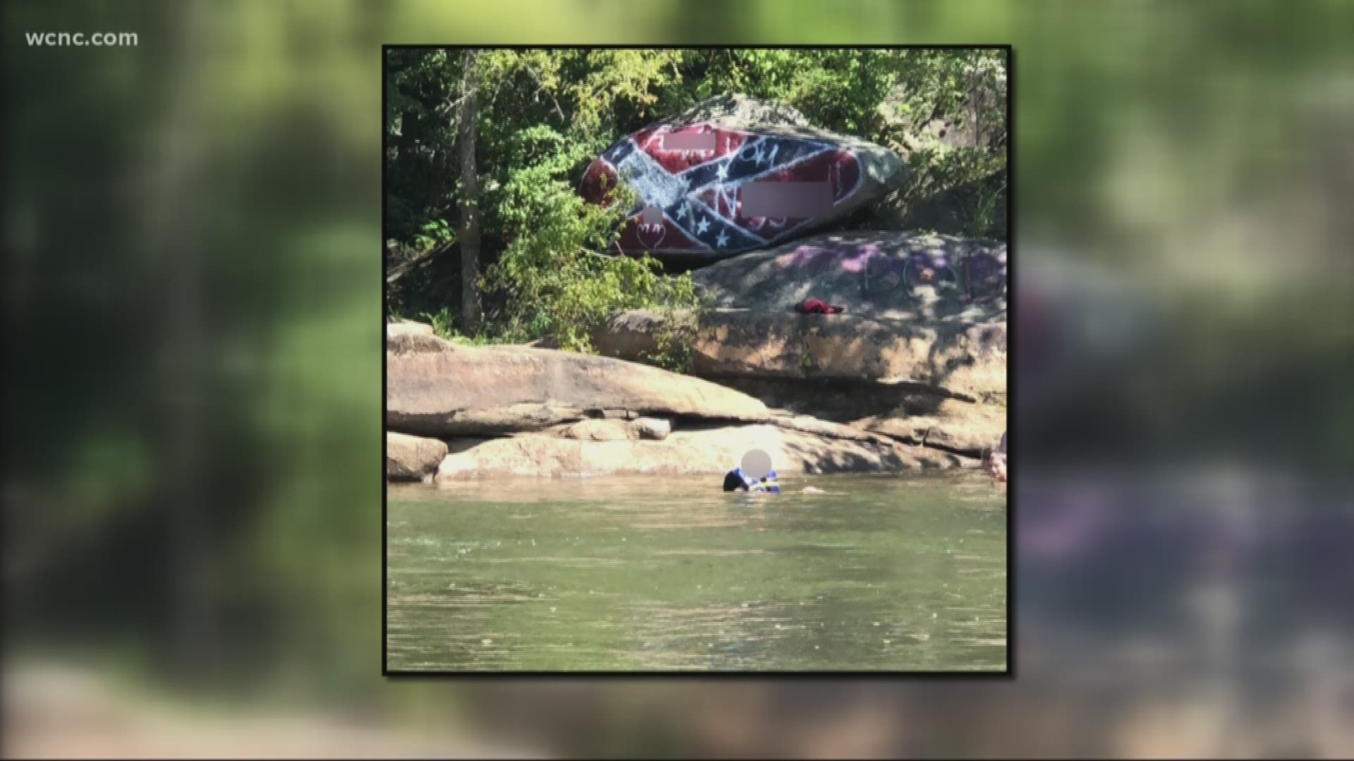 A family rafting on the Catawba River came across a shocking scenery over the weekend.