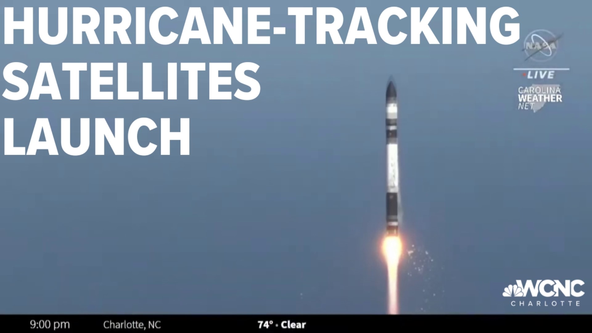 The first in a series of new miniature satellites intended to track hurricanes and other tropical weather launched into orbit Sunday night.