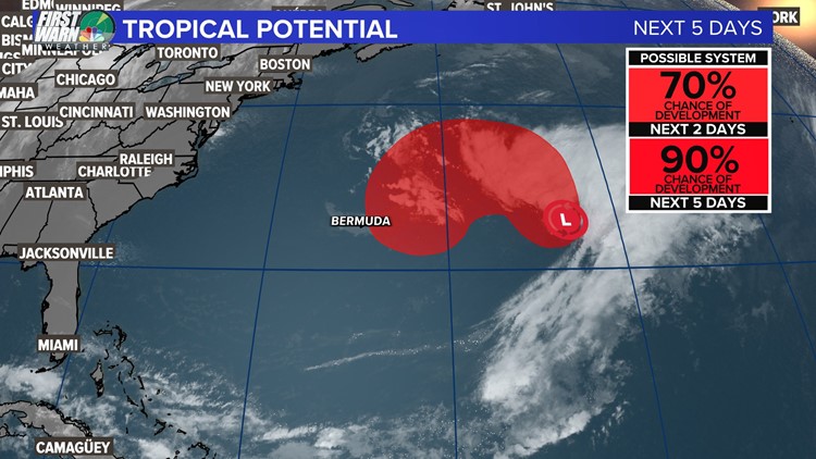 Tropical system likely to form near Bermuda