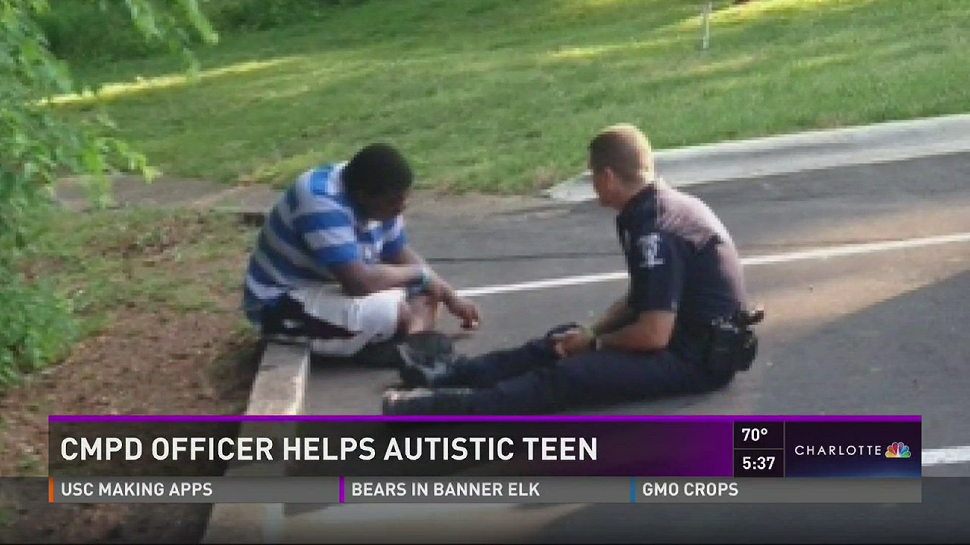 A CMPD officer has gone viral for his compassion.