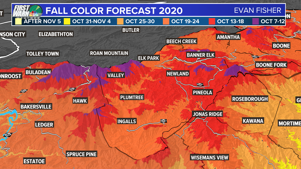 Peak Fall Foliage 2024 North Carolina State Cathy