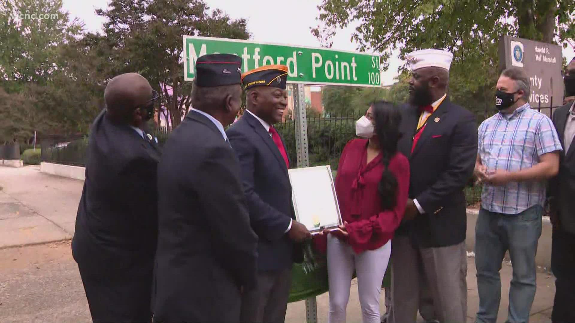 The street is being renamed after the Montford Point Marines, the first African American enlistees in the U.S. Marine Core.