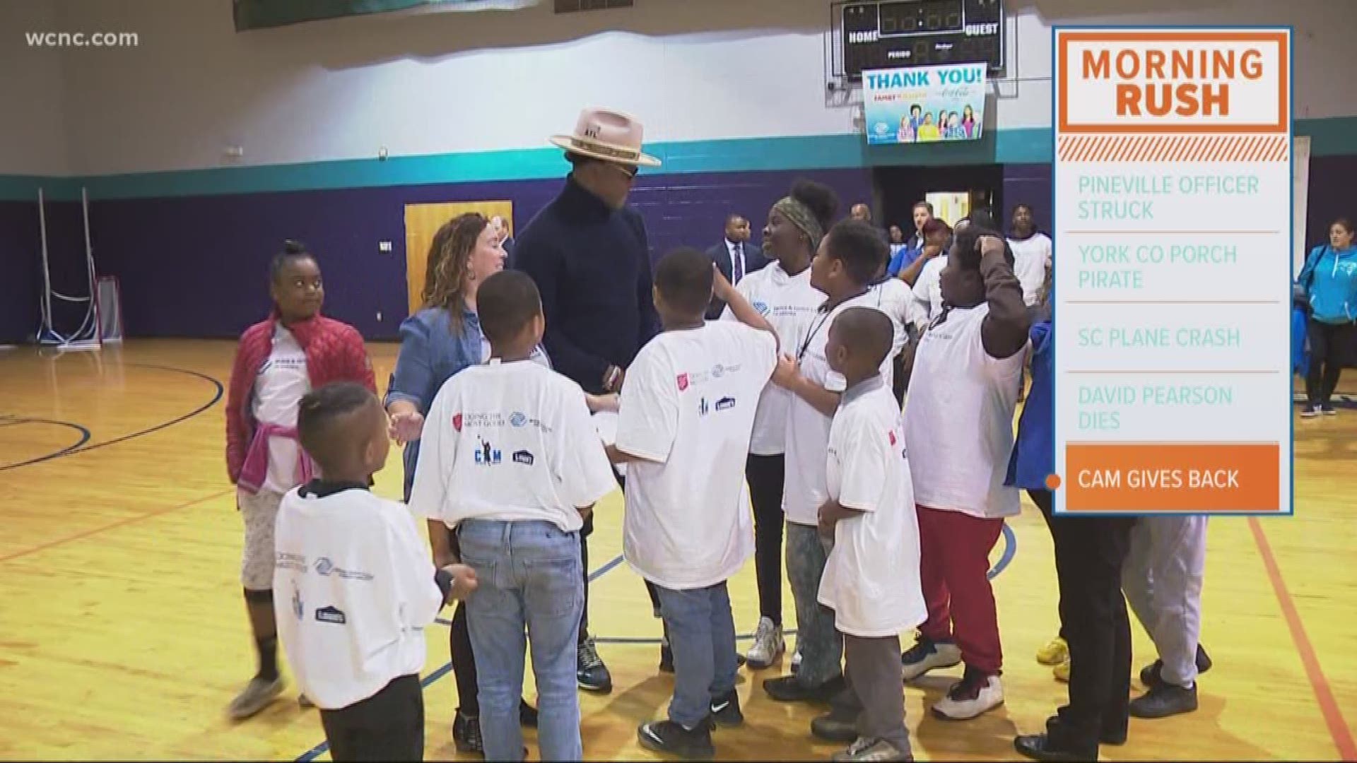 Cam Newton paid a visit to the Boys & Girls Club of Charlotte after his foundation helped make renovations to several Charlotte-area facilities.
