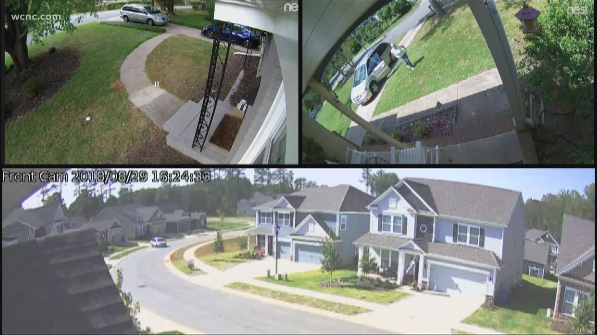 The "Granny Porch Pirate" was spotted swiping packages off the porches of three homes.
