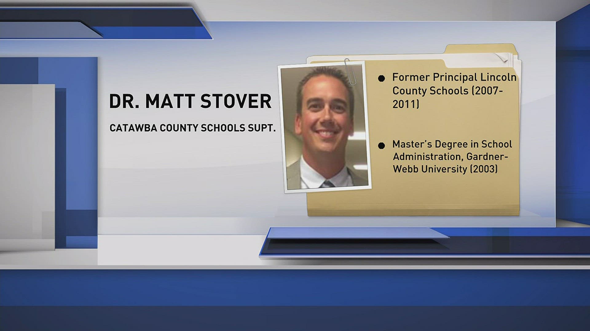 Catawba County Superintendent Dr. Matt Stover has over 15 years of experience in public education.
