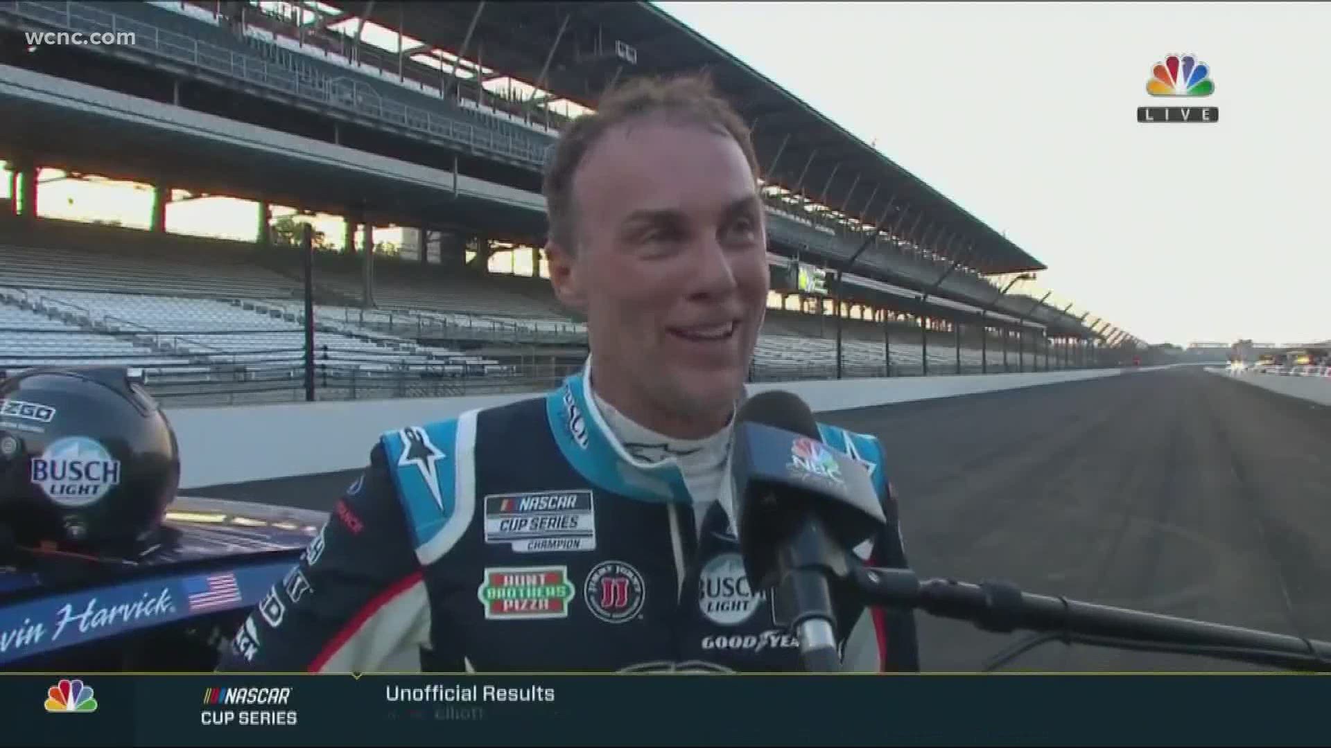 Kevin Harvick turned up the pressure in the Brickyard 400 wcnc