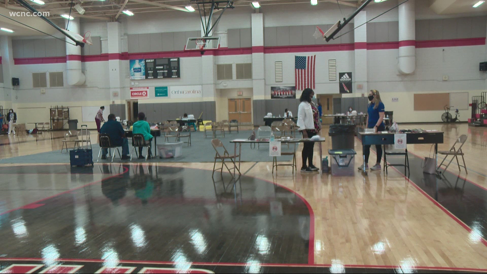 A COVID-19 vaccine clinic took place at Phillip O. Berry High School on Alleghany Street