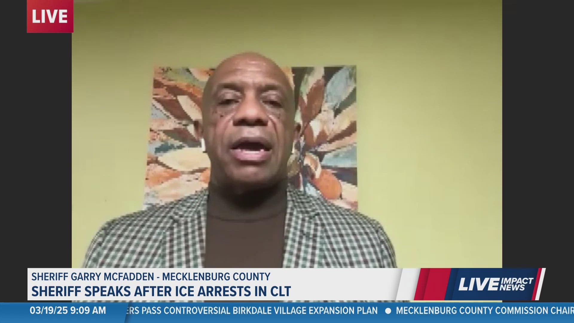 Mecklenburg County Sheriff Garry McFadden, who has been a critic of legislation requiring sheriffs to work with immigration authorities, speaks about ICE arrests.