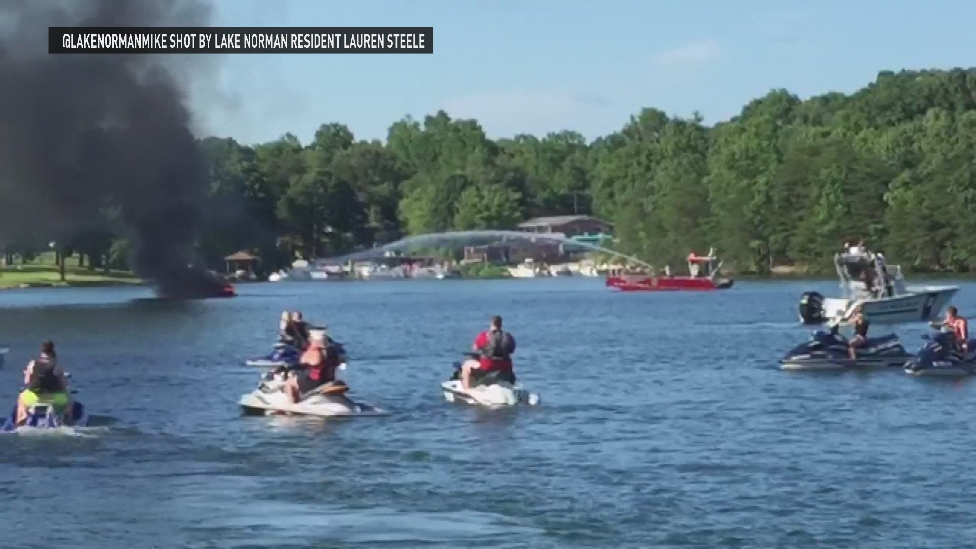 Lake Norman was quiet this Memorial Day as boaters watched in horror, people jumping for their lives from a boat on fire.