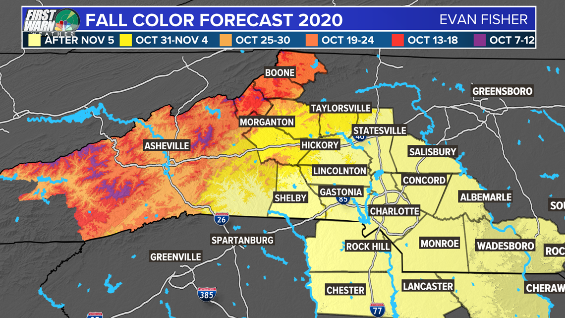 North Carolina Fall Foliage Map 2025