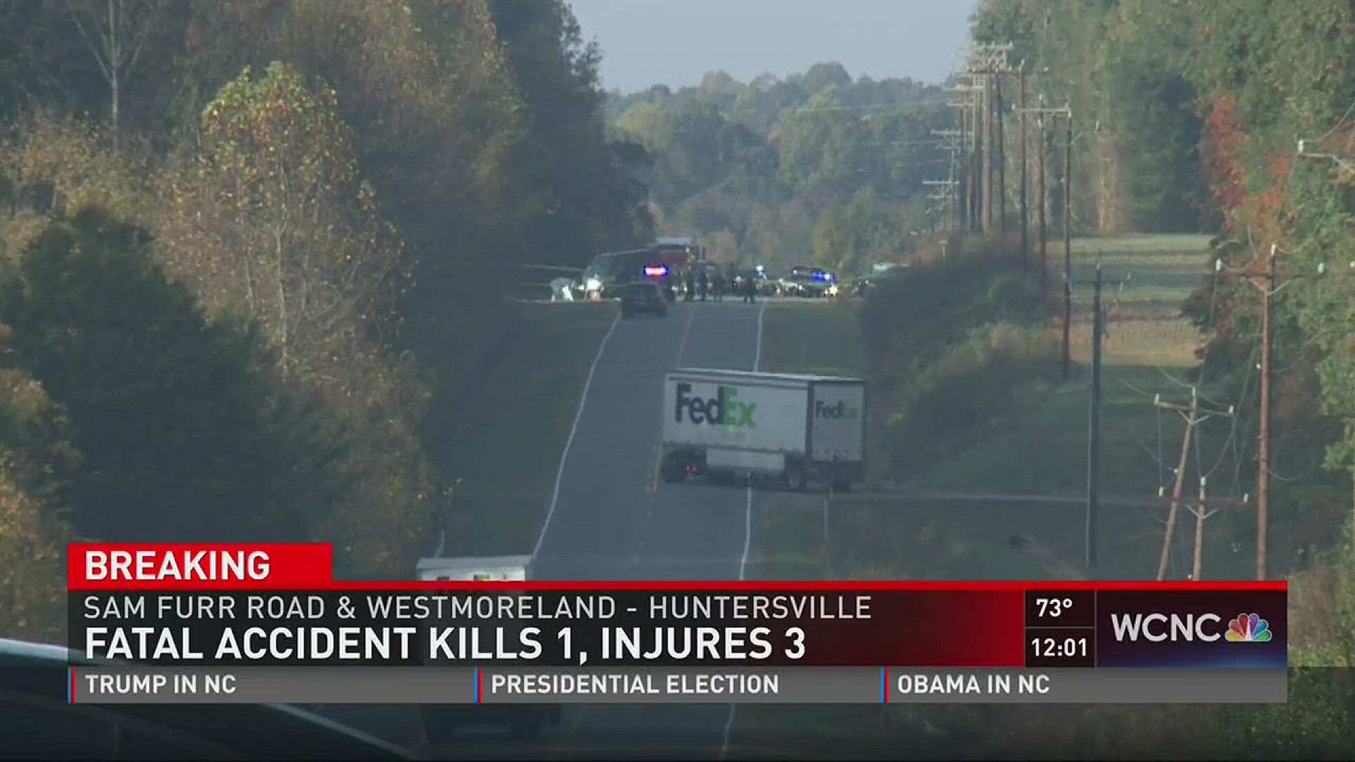 One was killed and three were sent to the hospital following a deadly crash in Huntersville.