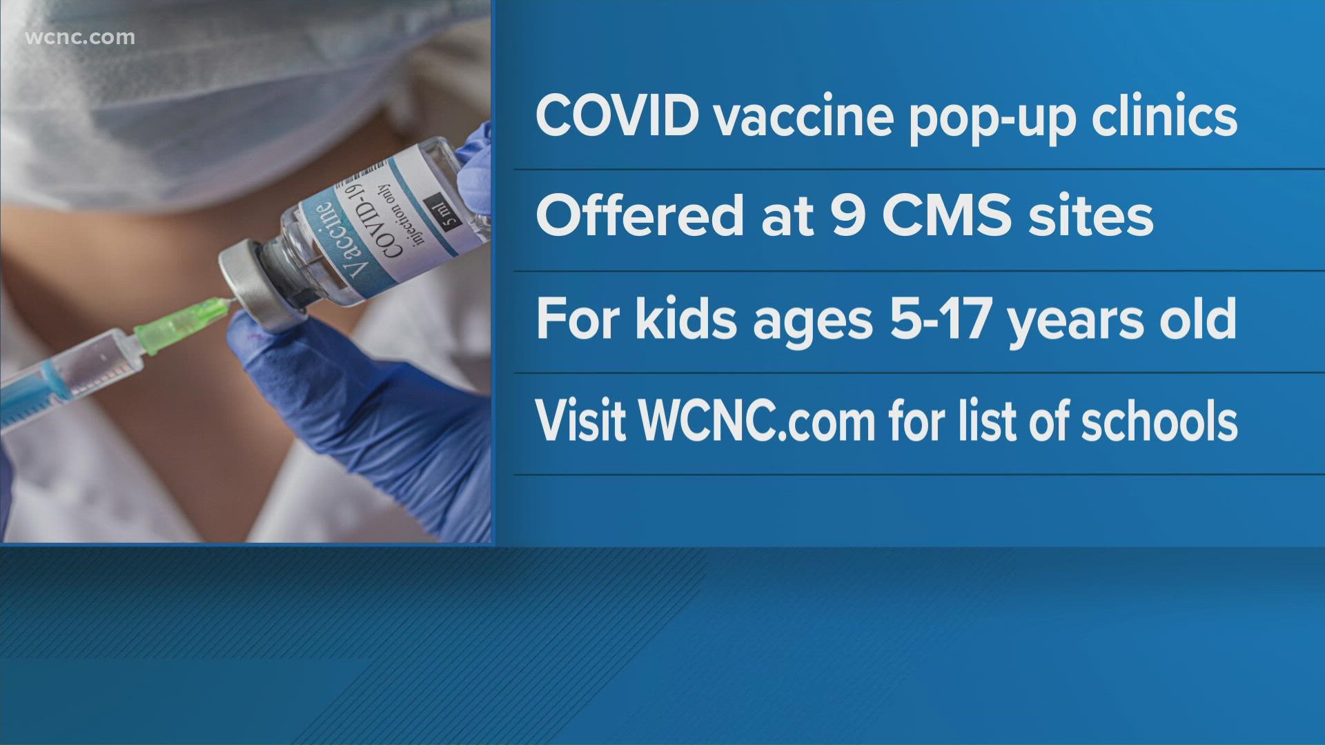 Charlotte-Mecklenburg Schools is partnering with the county health department to offer the vaccines.