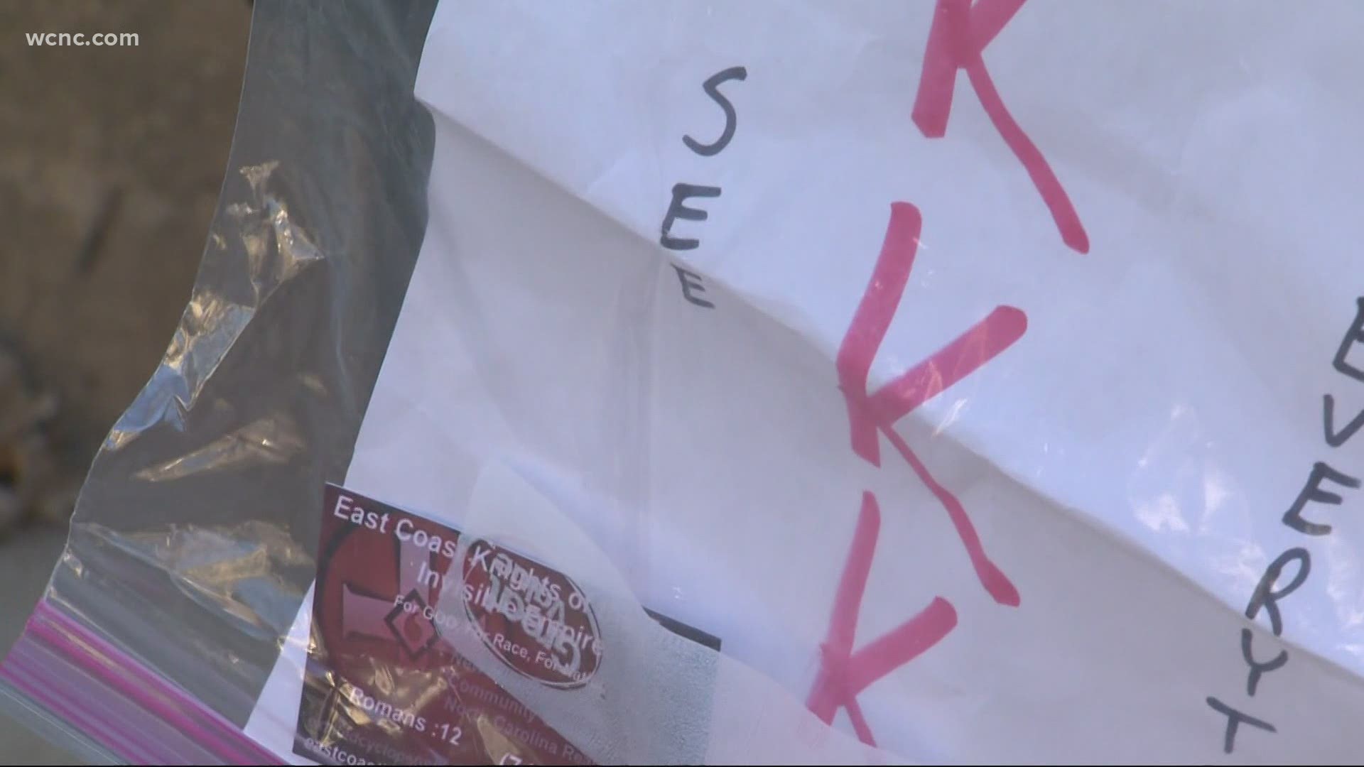 In March, she said she was among Statesville residents who received a KKK flyer. Sunday morning, she found a Confederate flag hanging at her apartment.