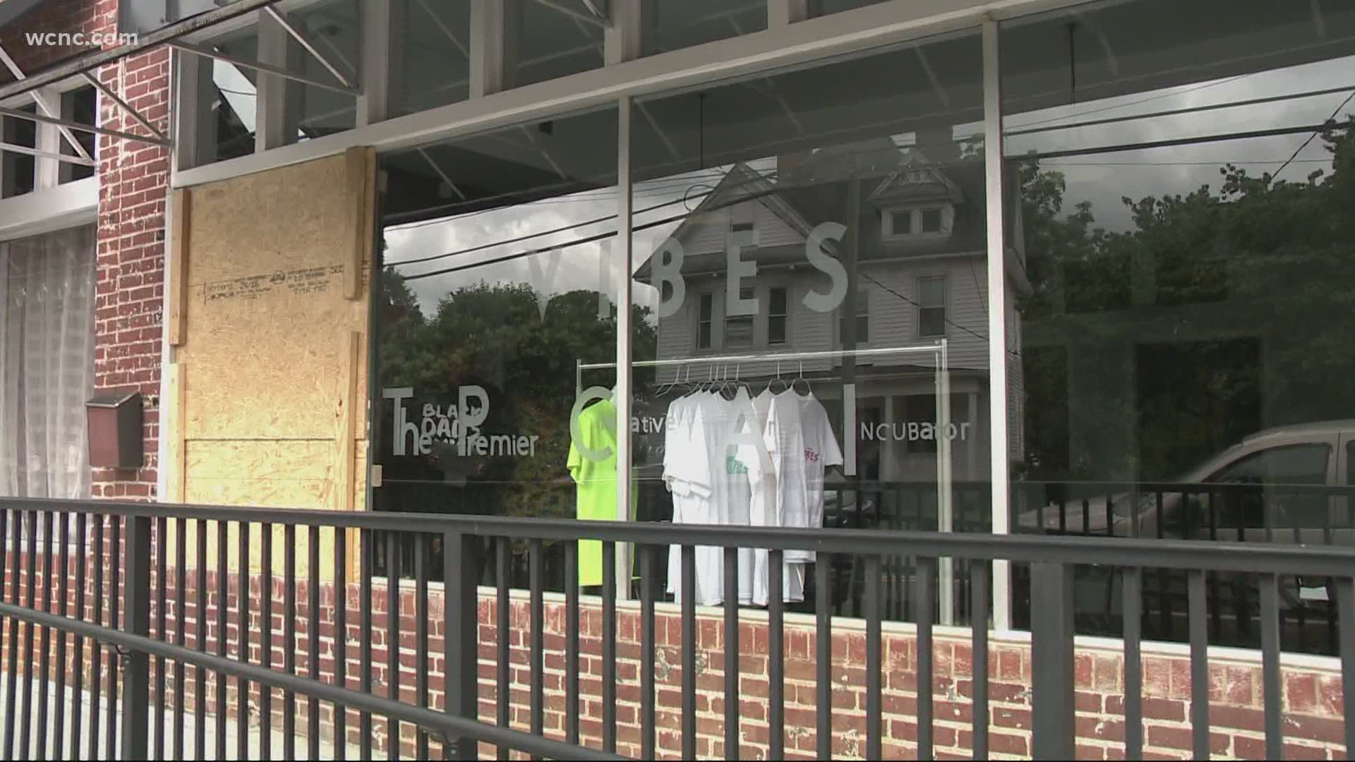 The owner of the business doesn't think it's a coincidence that the vandalism happened on the same day a confederate statue was removed nearby.