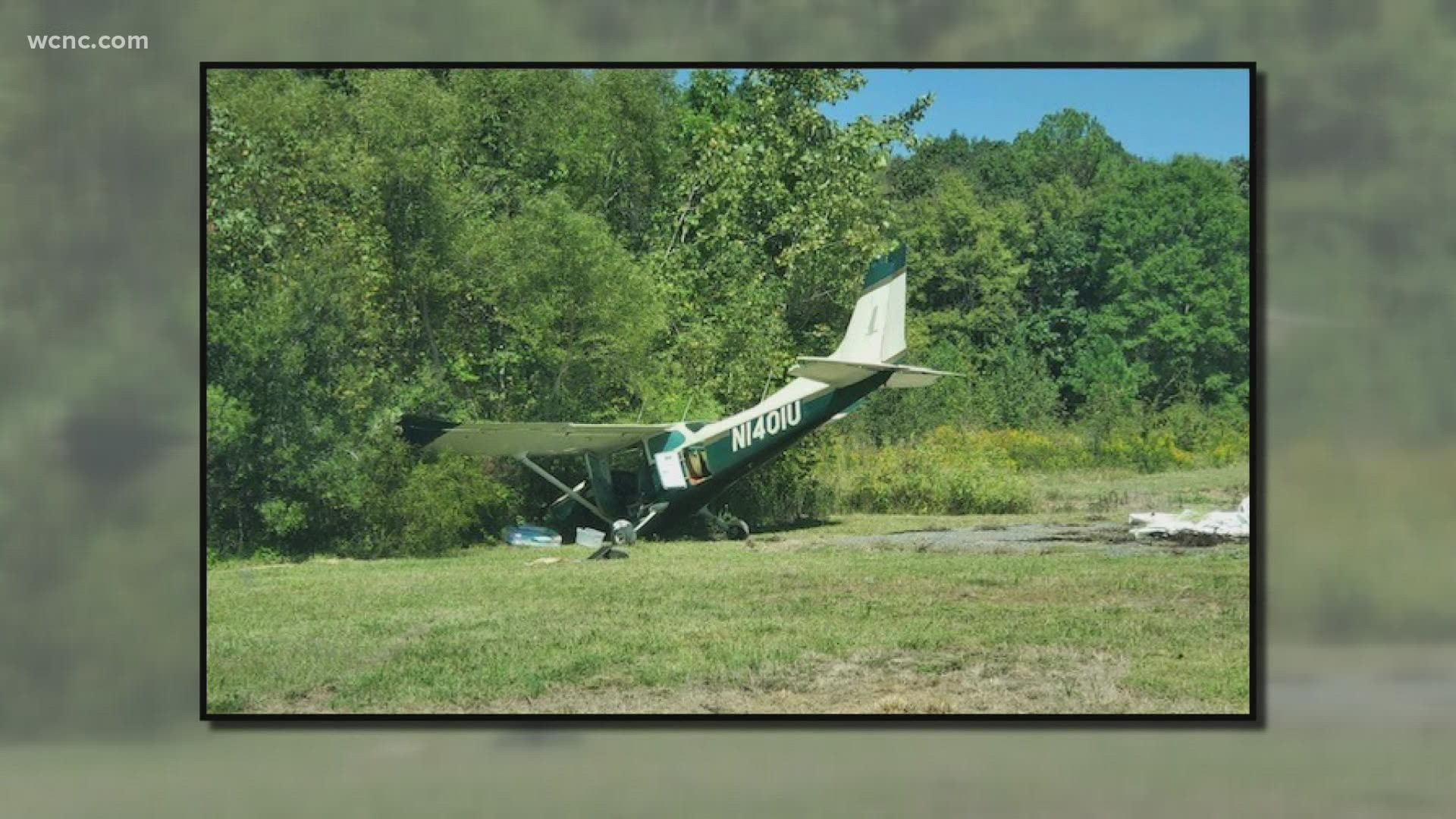 Deputies said the pilot was trying to take off when it happened. The pilot was the only person on board and had minor injuries as a result of the crash.