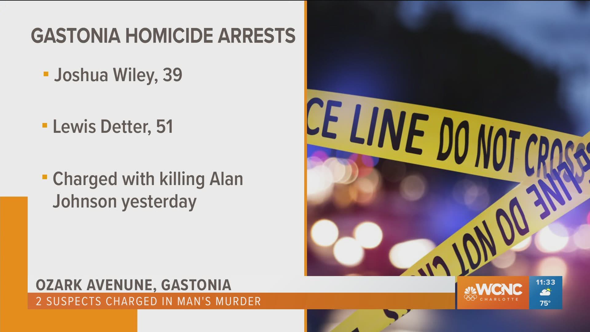 Two Lincolnton men were arrested in connection with a deadly shooting in Gastonia on Memorial Day, police announced Tuesday.