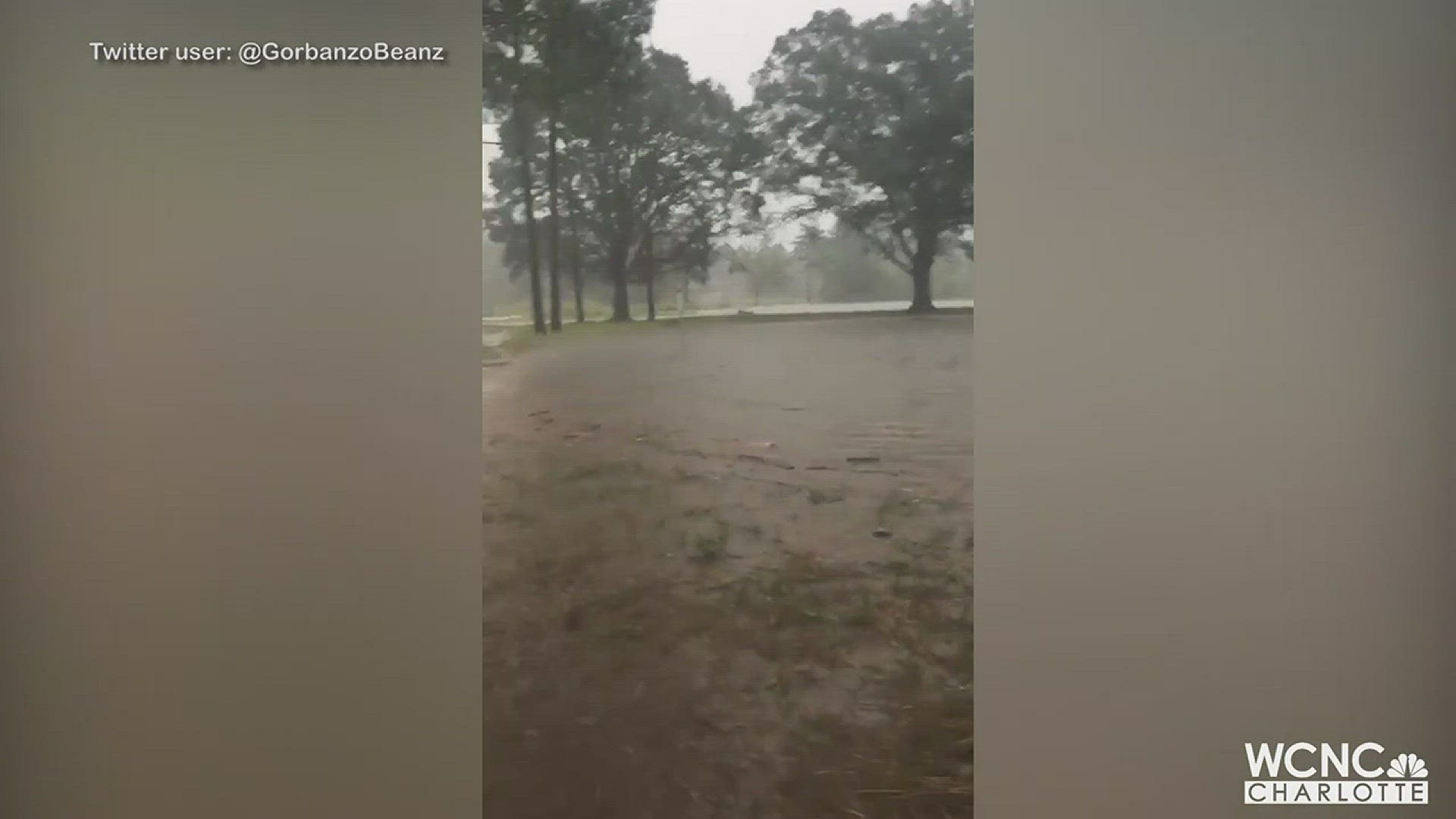 Heavy rain from Tropical Depression Florence led to flash flooding across the Charlotte area, including Briar Creek at Chantilly Park in southeast Charlotte.
