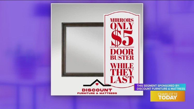Head to Discount Furniture & Mattress for their $5 door buster sale on mirrors