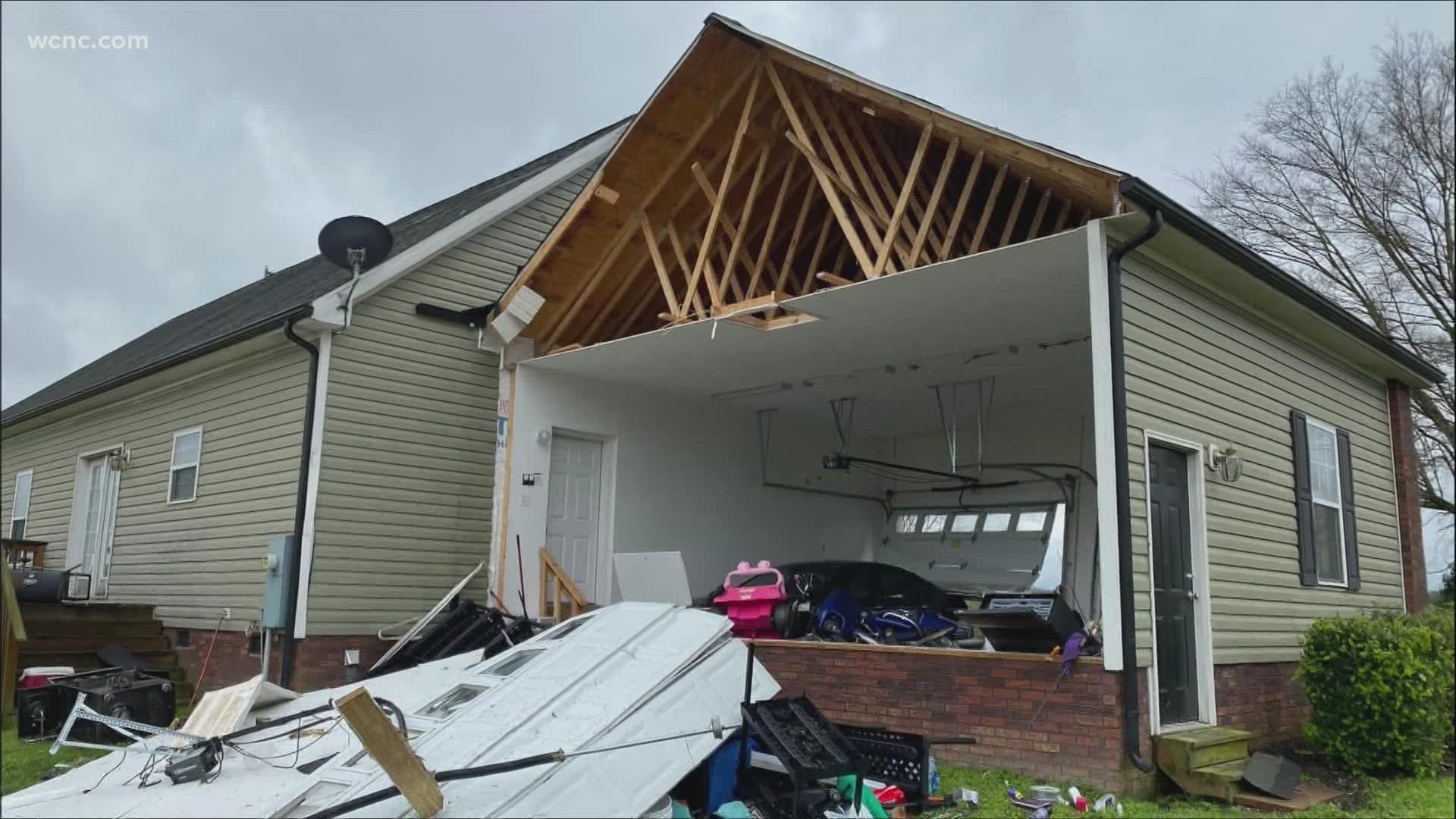 Photos reveal damage from possible tornado in Stanly County