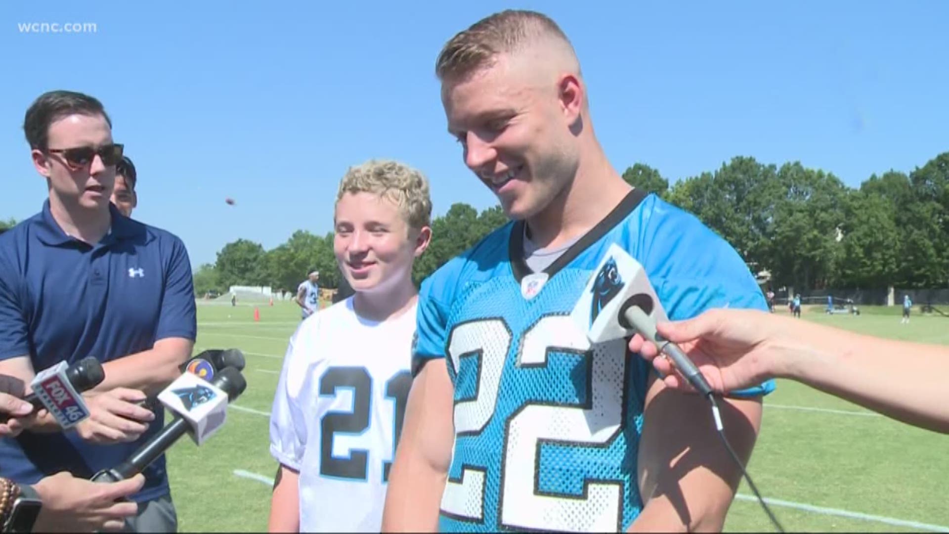 Panthers were back to practice on Tuesday for another week of offseason workouts. This time around, they had a special guest.