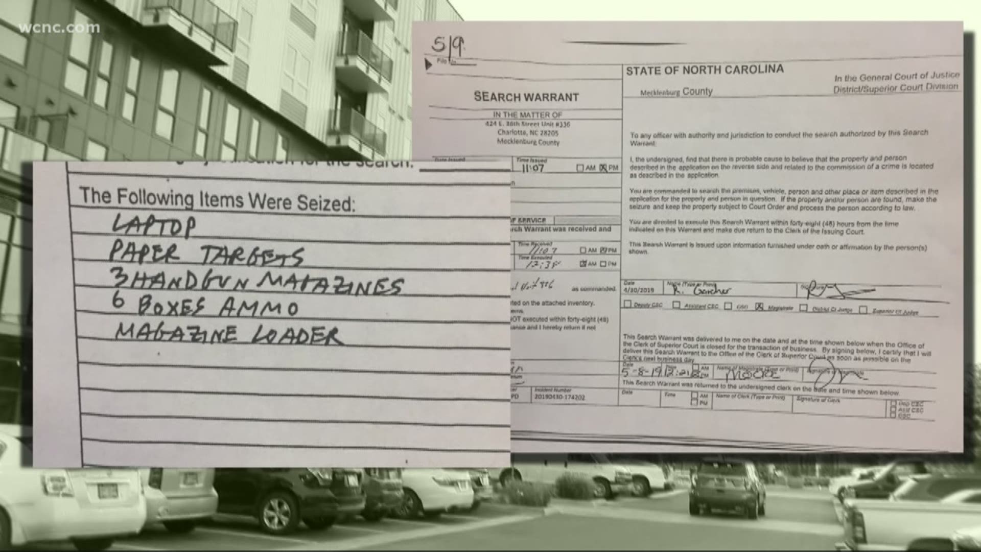 Detectives discovered paper targets set up inside the shooters apartment, also six boxes of ammo, three handgun magazine and a magazine loader.