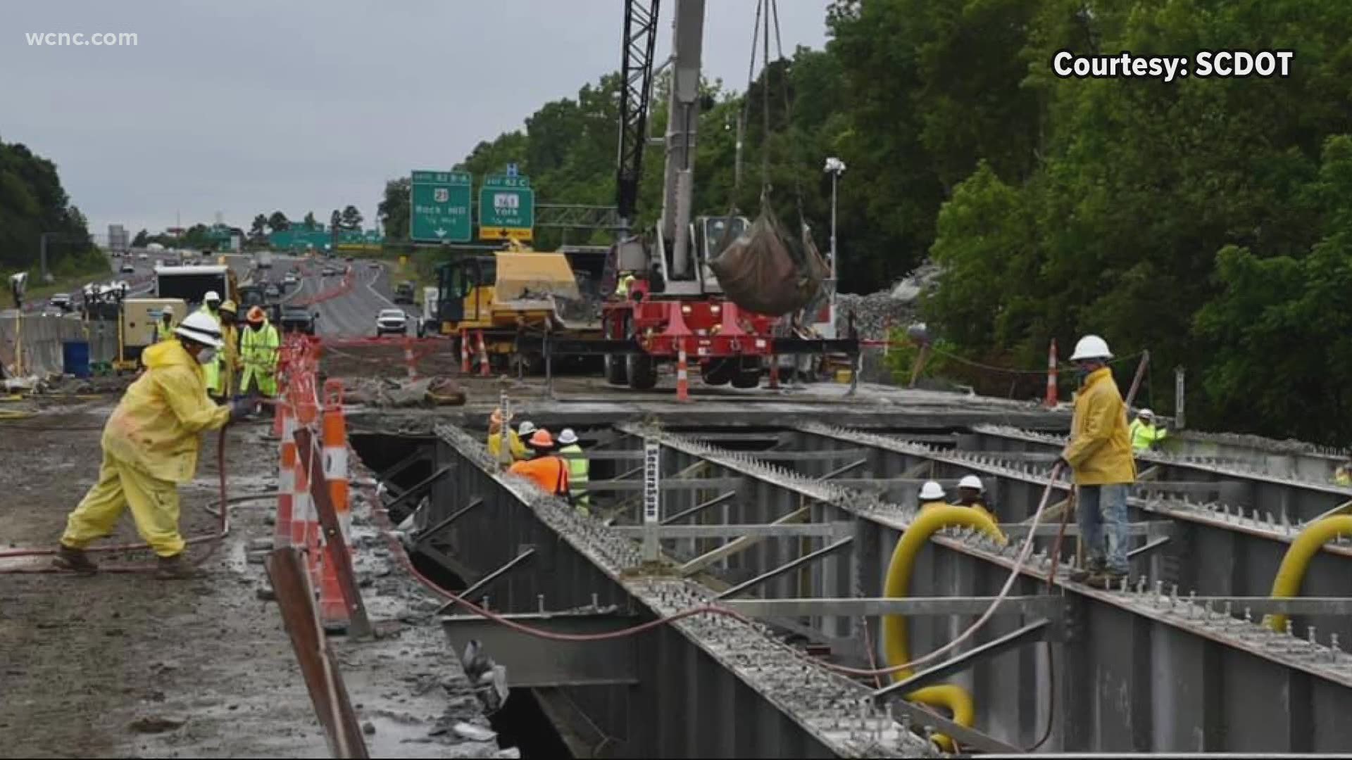 We're officially 1 week into the Catawba River Bridge construction on I-77 in Rock Hill. The project is ahead of schedule with a goal of being done by Memorial Day.
