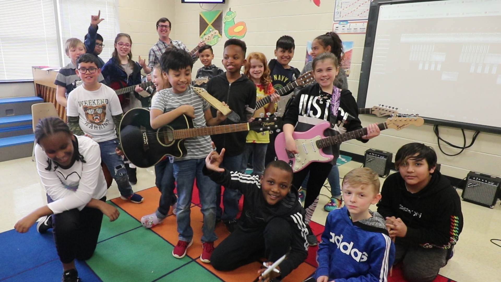 Thanks to a grant from the Union County Education Foundation, Sardis Elementary School students are jamming out in a rock band with their music teacher.