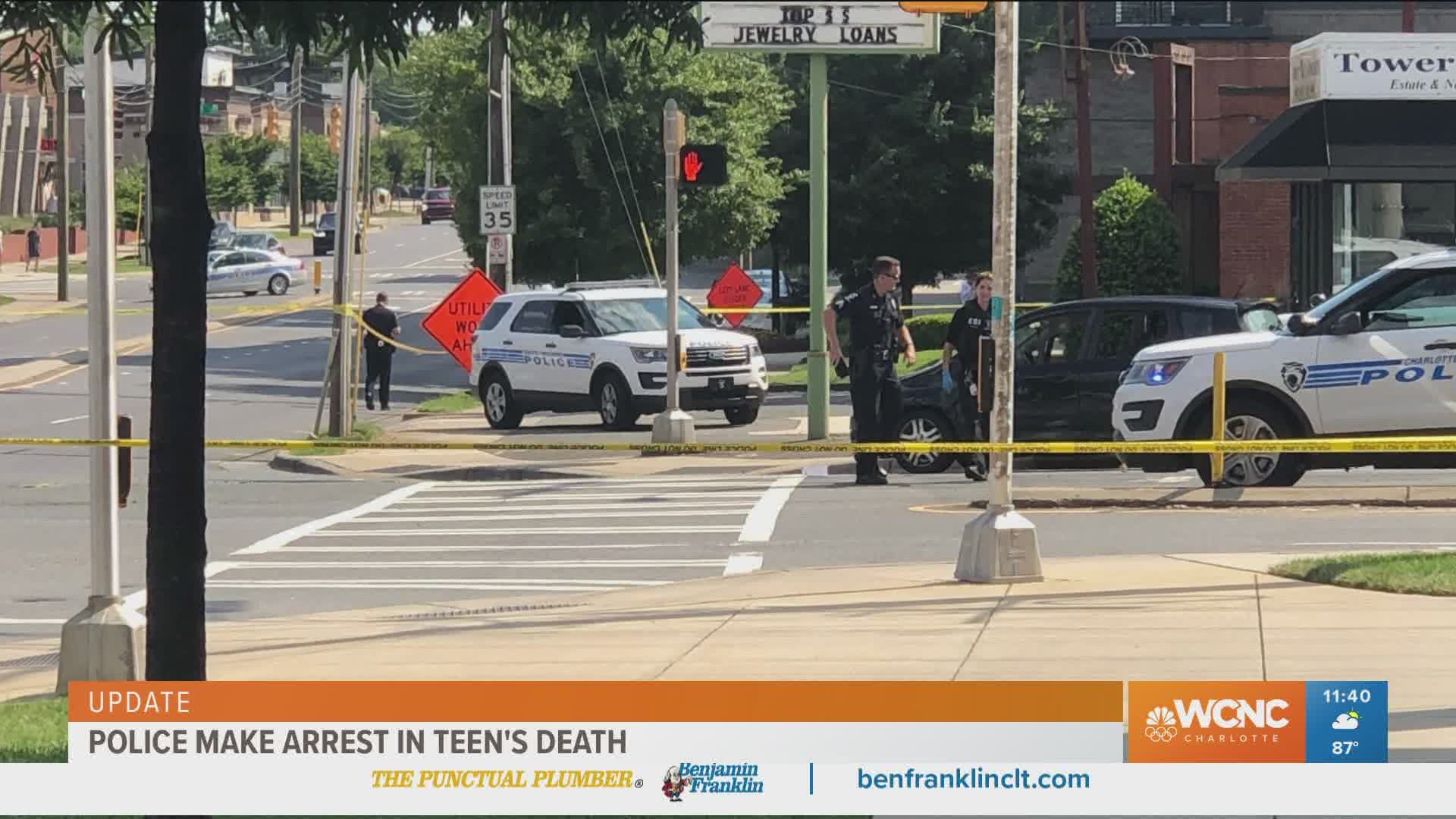 A 30-year-old man was arrested in connection with the shooting death of a 16-year-old in Charlotte's South End community on July Fourth.