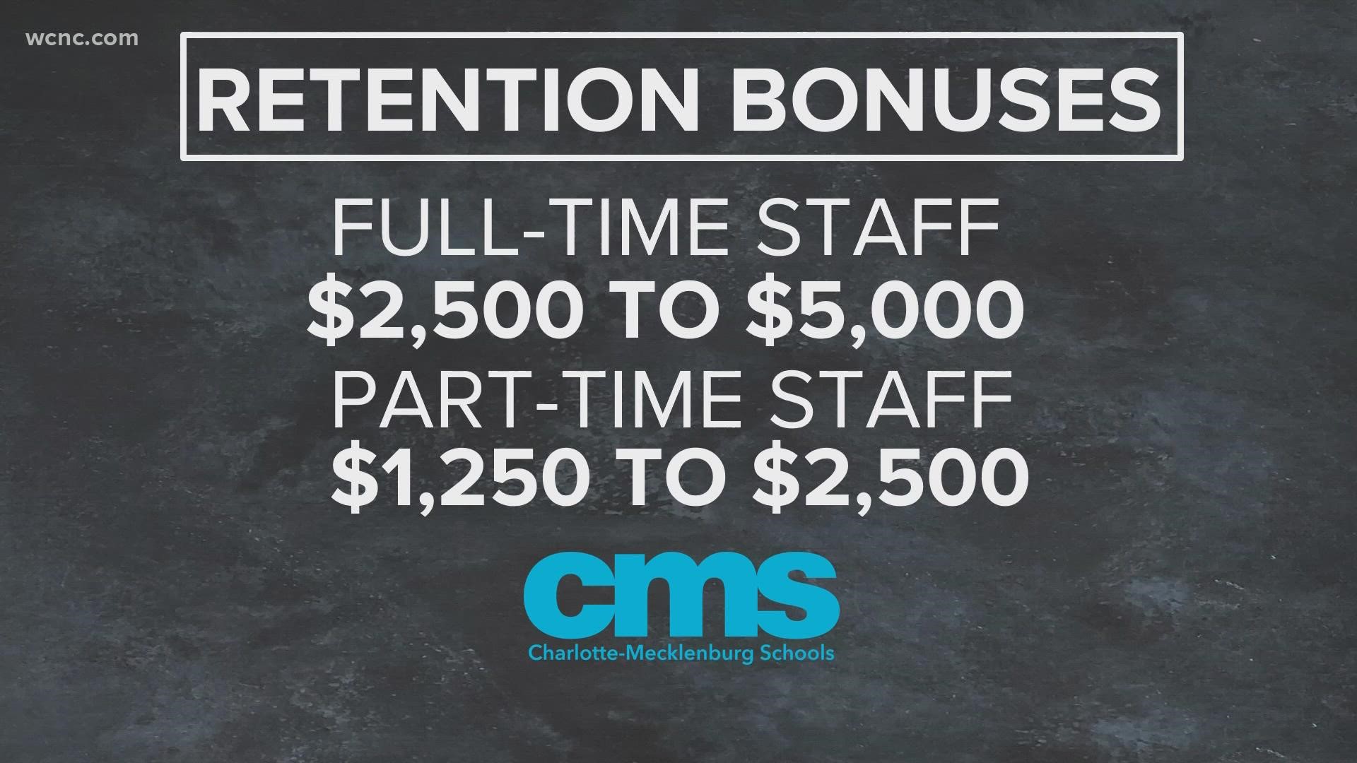Thousands of Charlotte-Mecklenburg School employees will receive another installment of retention bonuses by the end of this month.