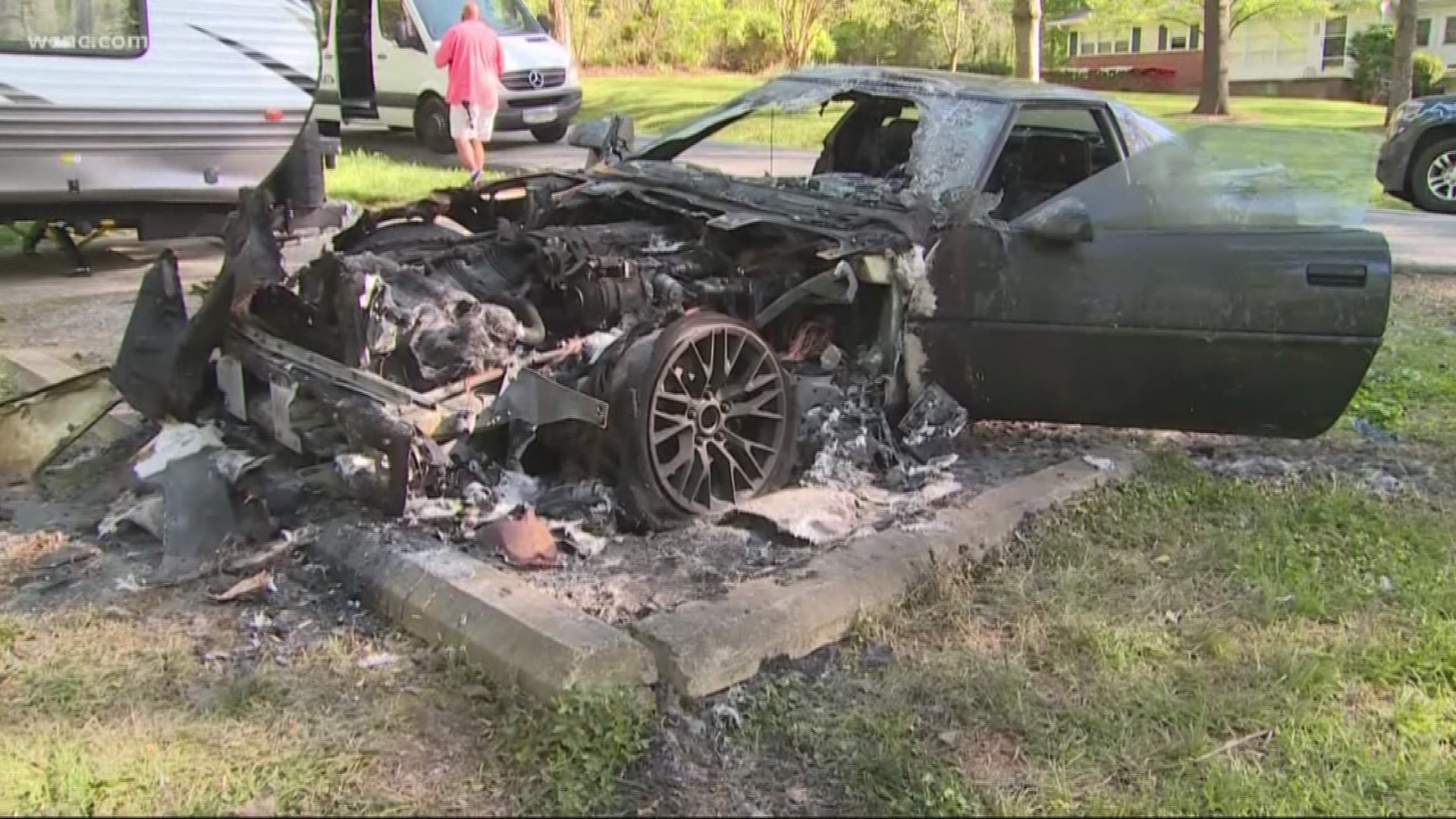 Police say another car fire 13 miles away helped officers connect the two crimes